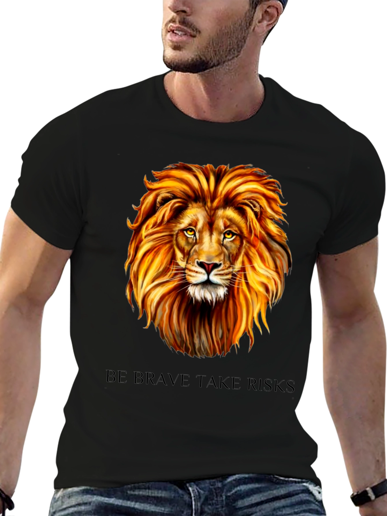 Lion Graphic Tee - Be Brave Take Risks