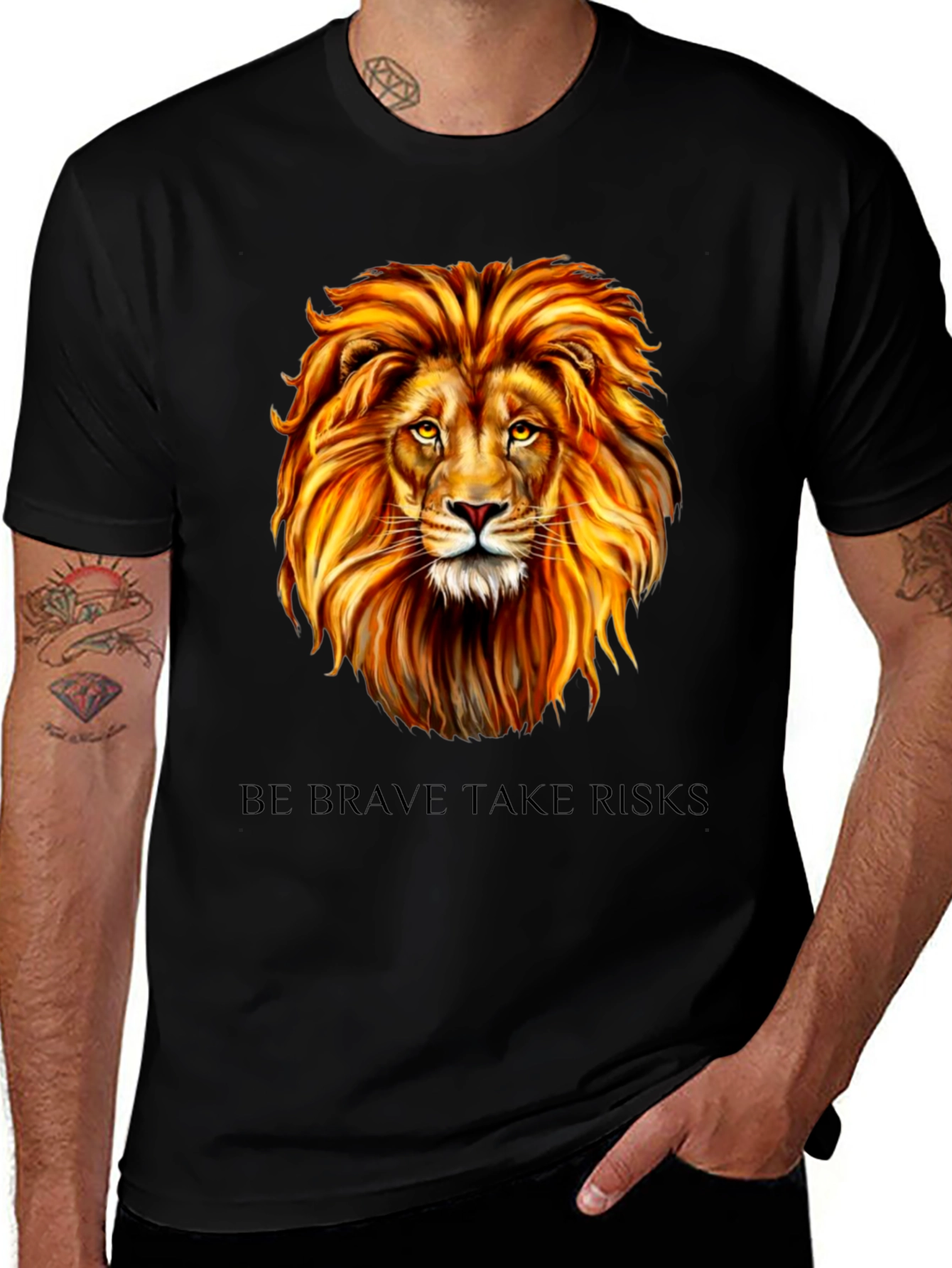Lion Graphic Tee - Be Brave Take Risks