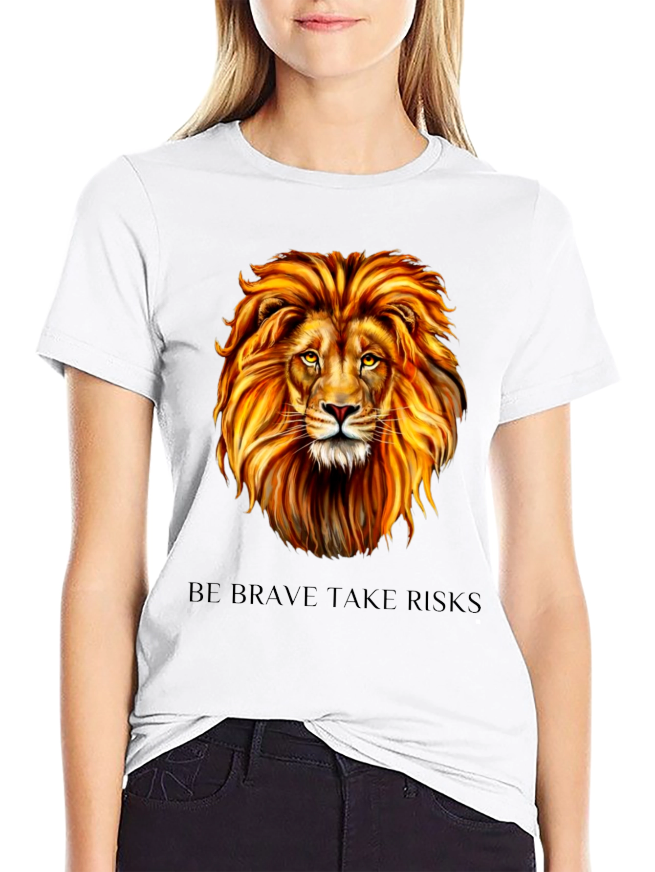 Lion Graphic Tee - Be Brave Take Risks