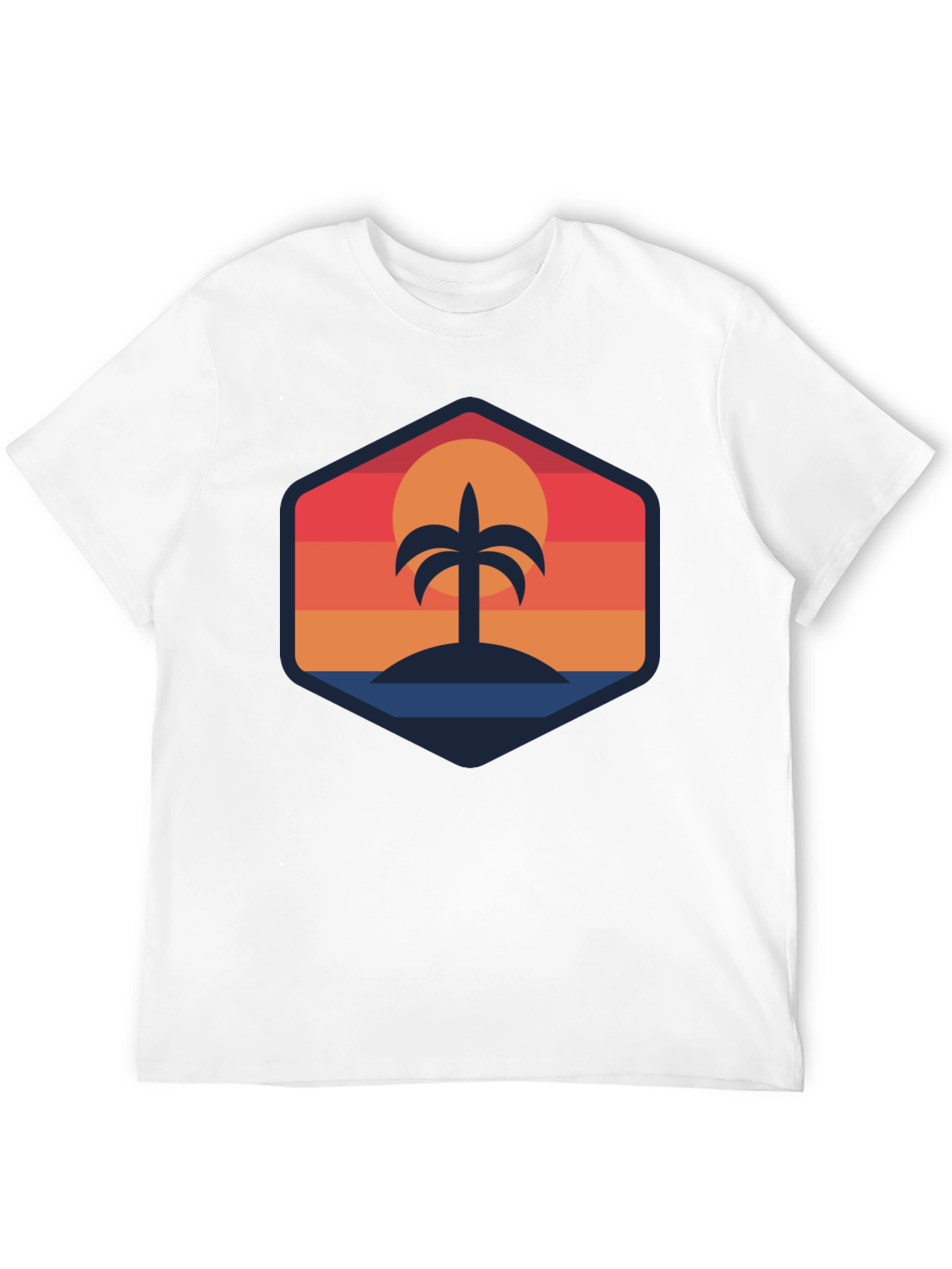 Tropical Sunset Palm Tree Graphic T-Shirt