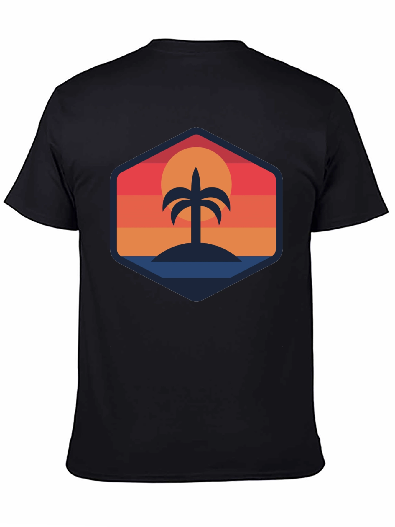 Tropical Sunset Palm Tree Graphic T-Shirt
