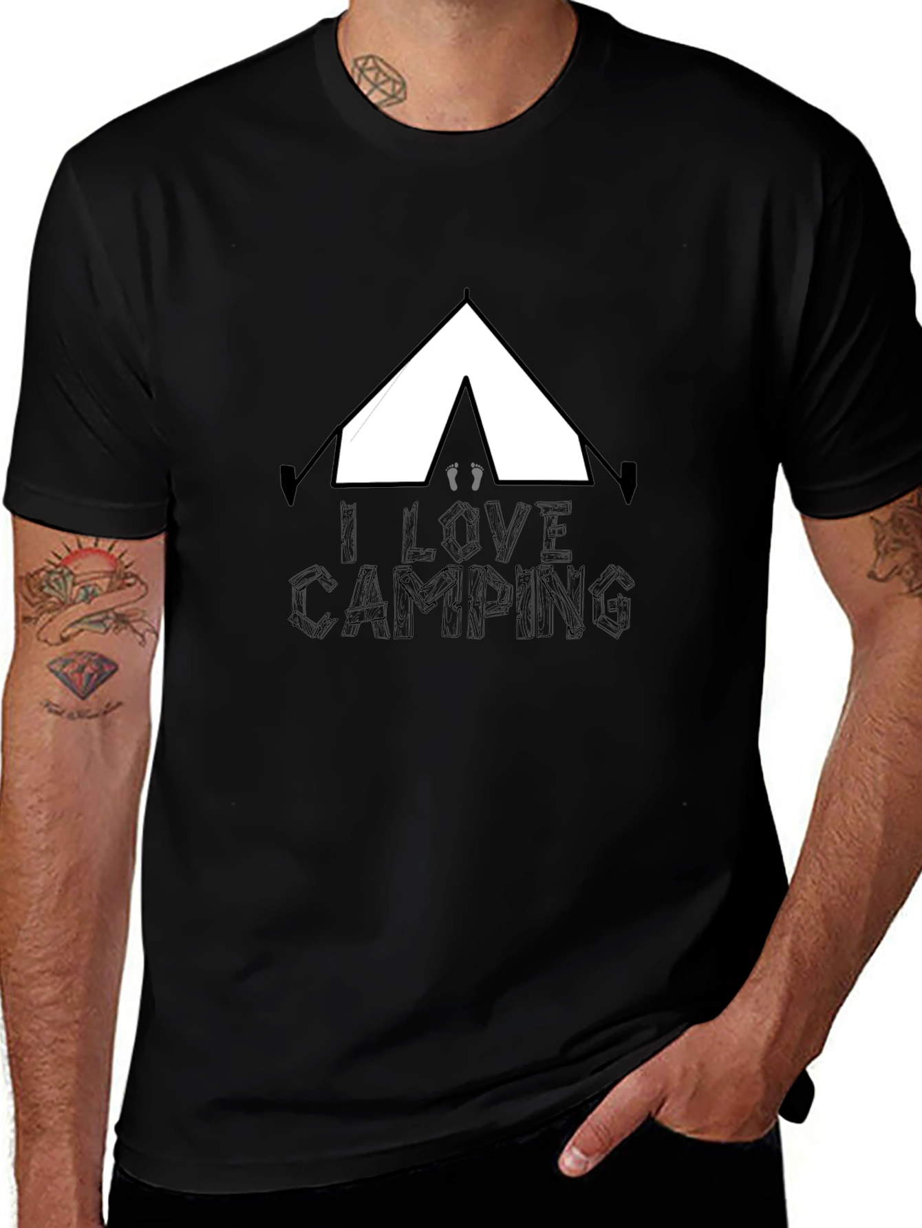 I Love Camping Black T-Shirt
