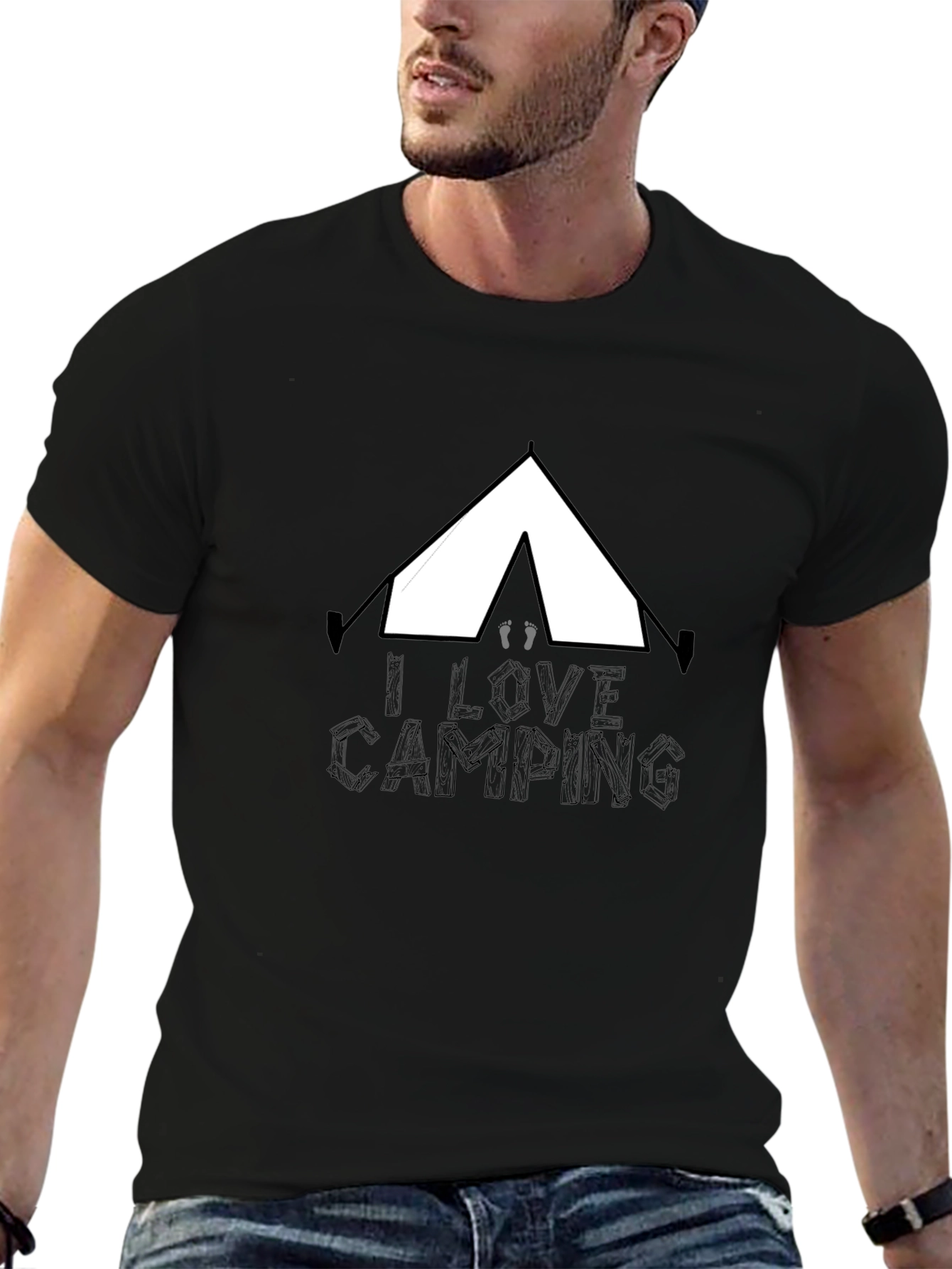 I Love Camping Black T-Shirt