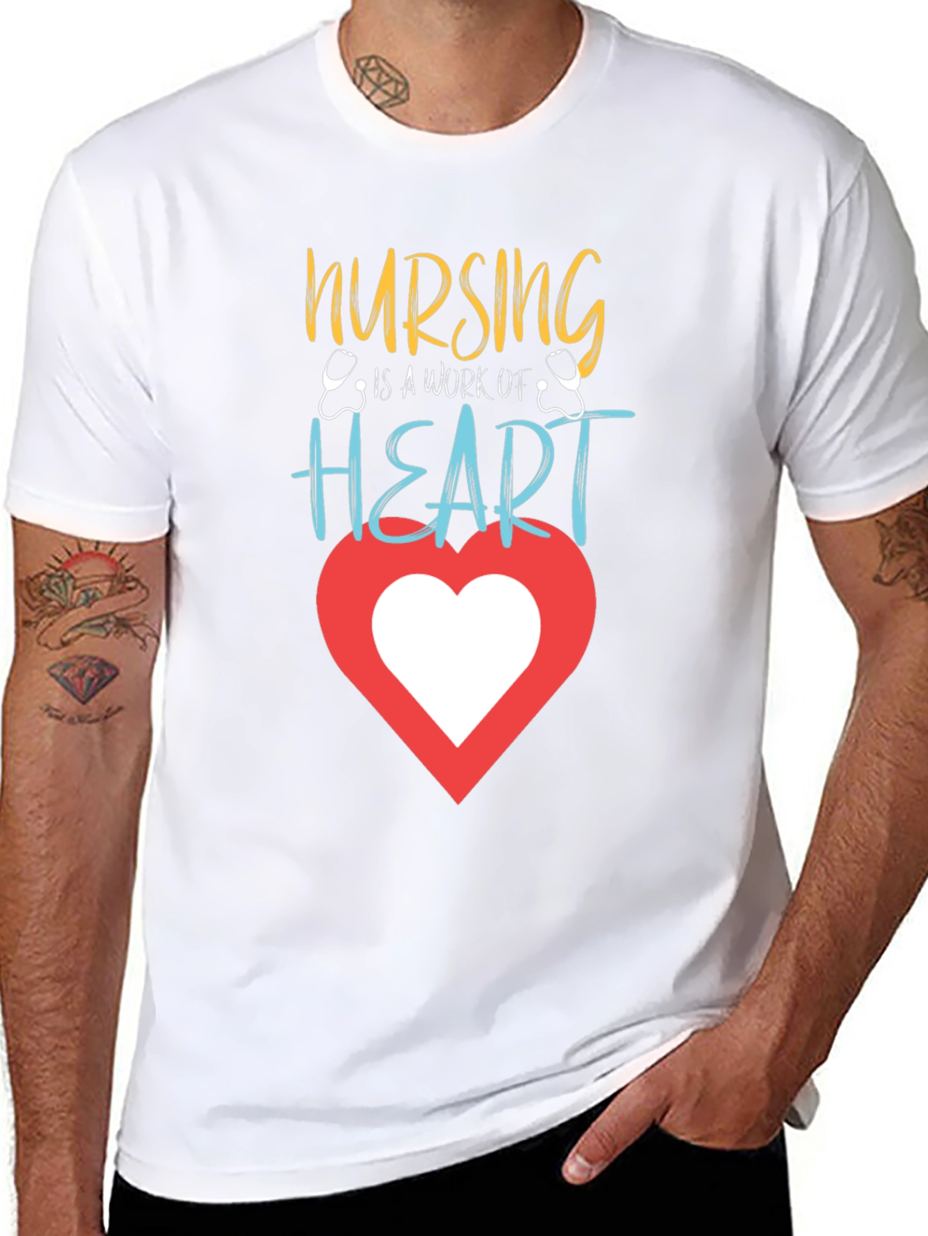 Nursing is a Work of Heart Graphic T-Shirt