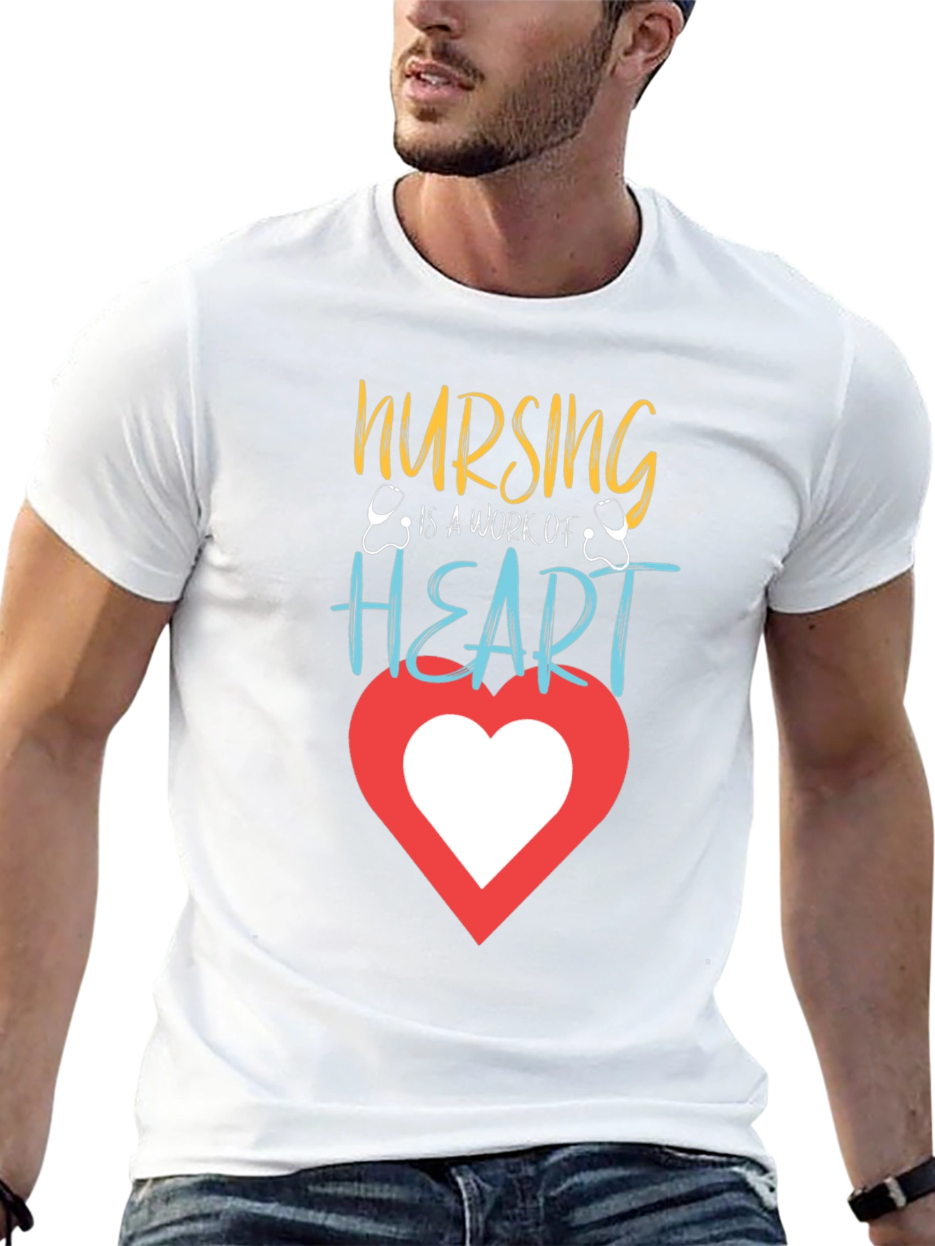 Nursing is a Work of Heart Graphic T-Shirt