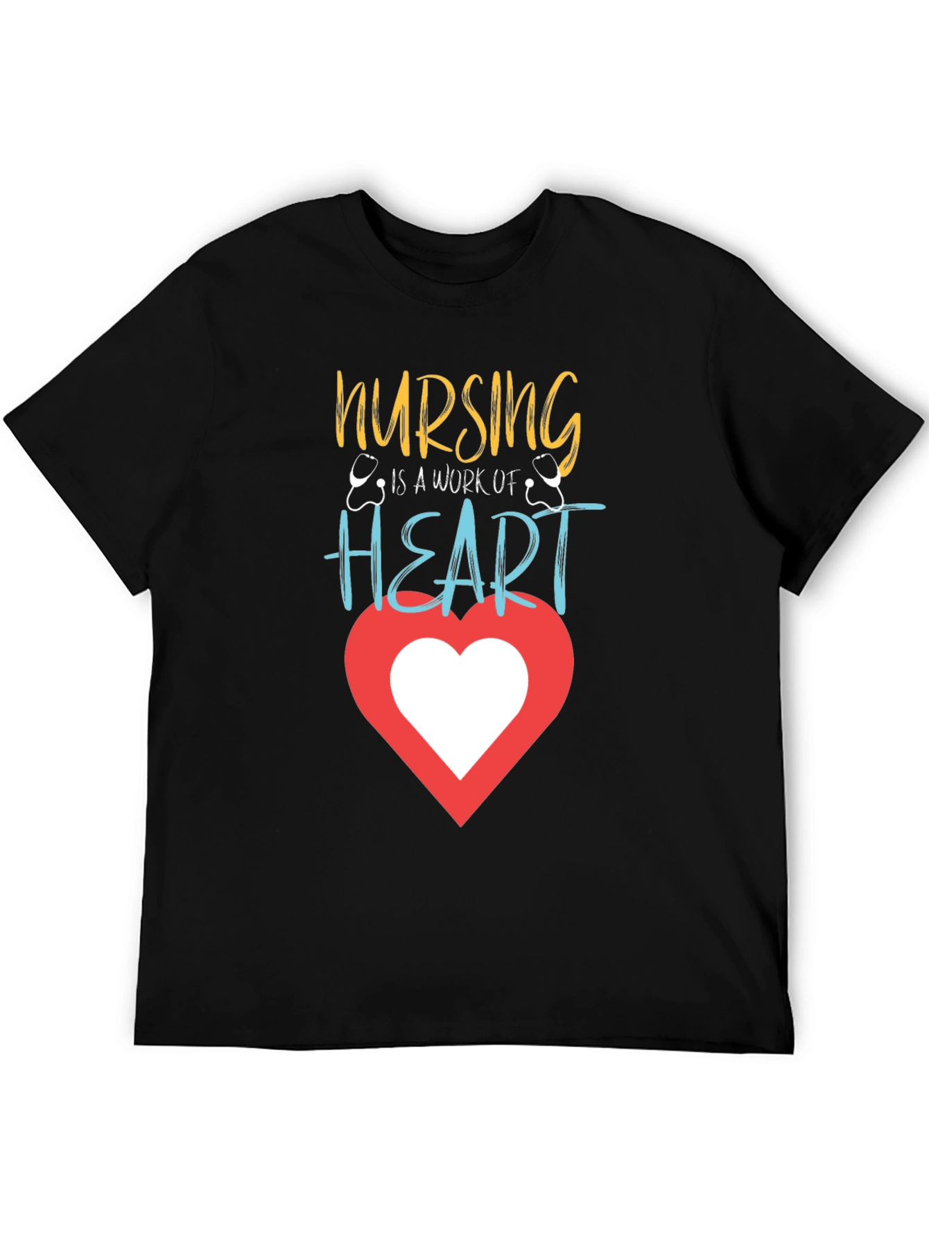 Nursing is a Work of Heart Graphic T-Shirt