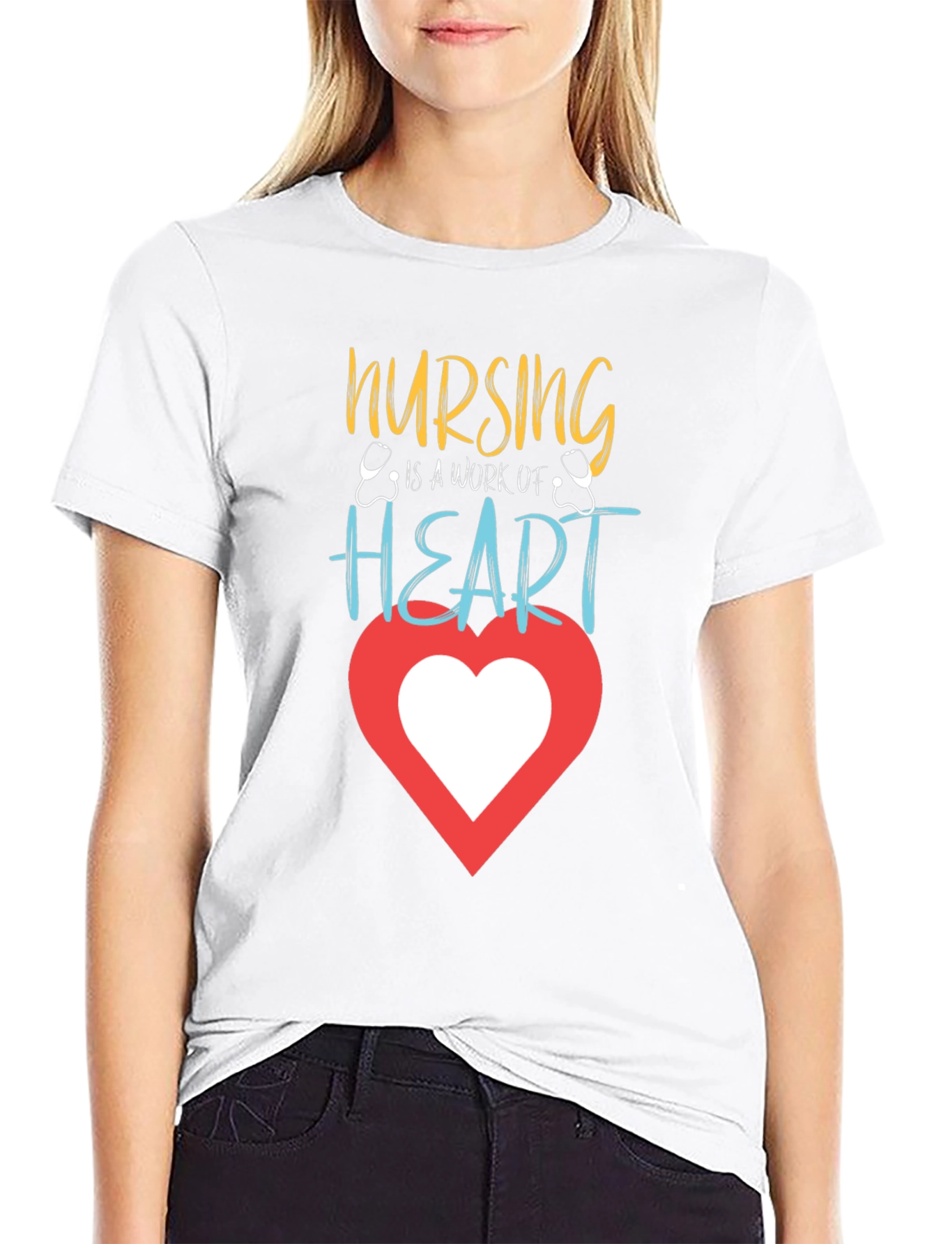 Nursing is a Work of Heart Graphic T-Shirt