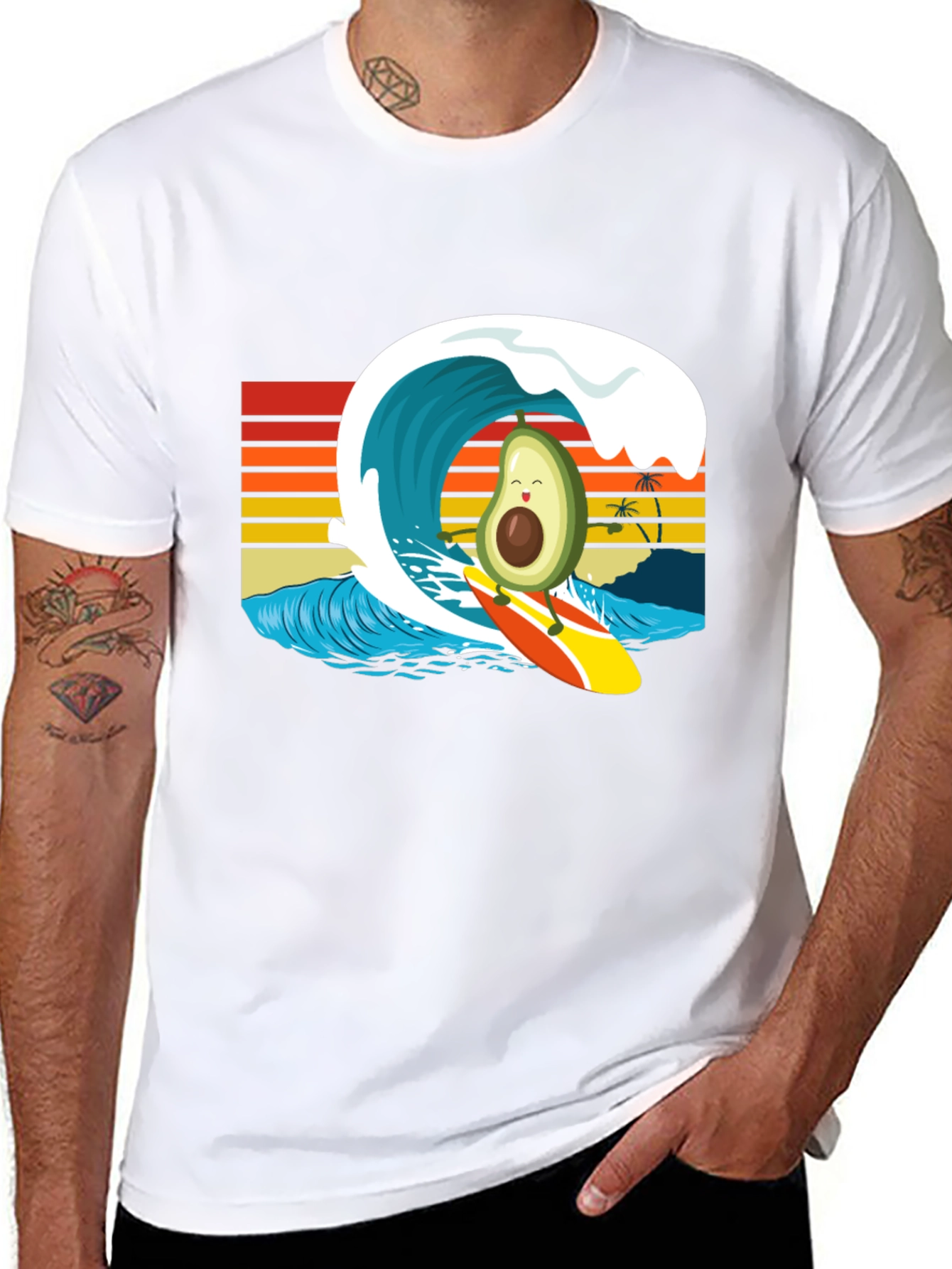 Surfing Avocado Graphic Tee