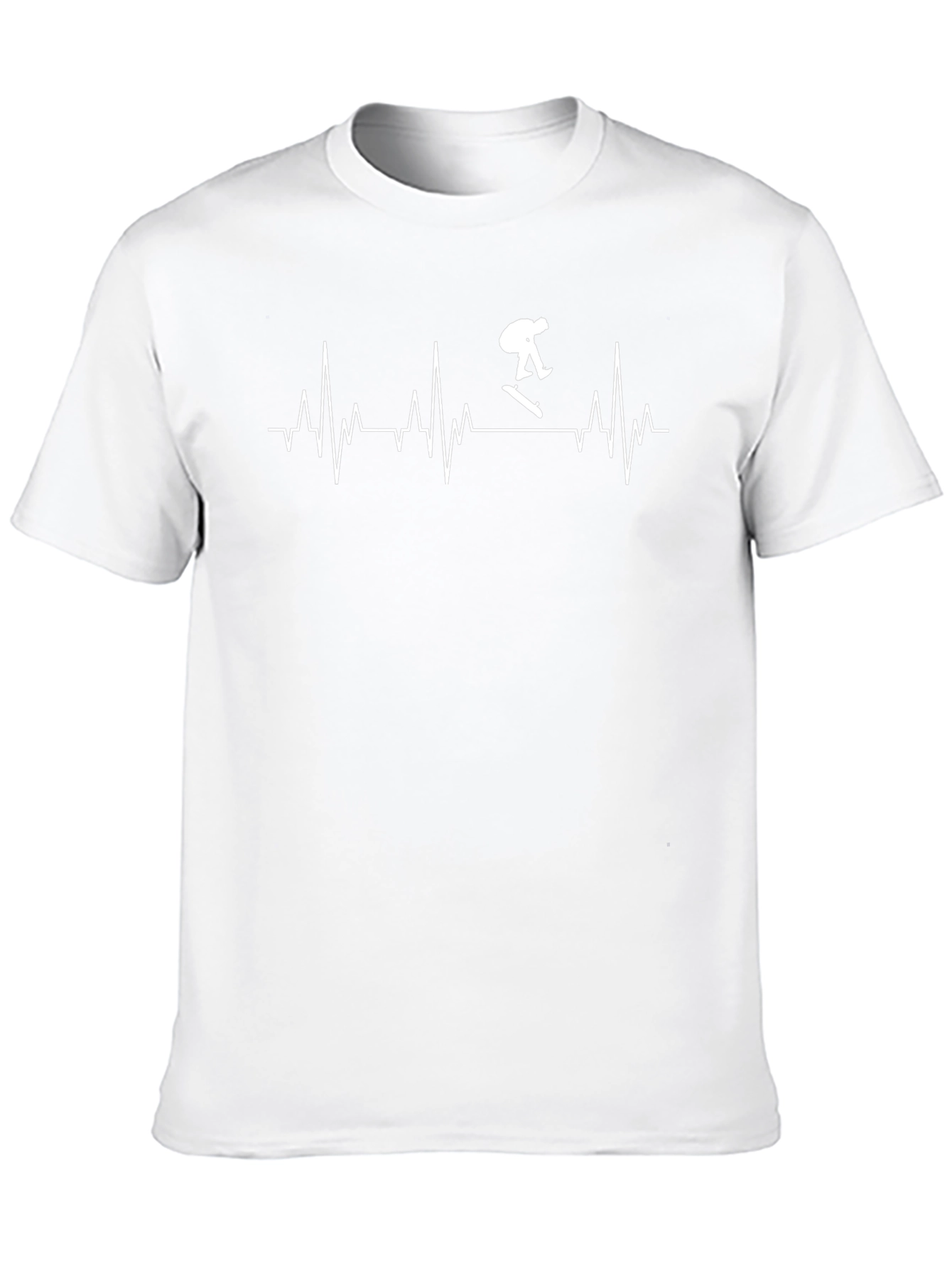 Skateboarding Heartbeat Graphic Tee - Black Cotton T-Shirt