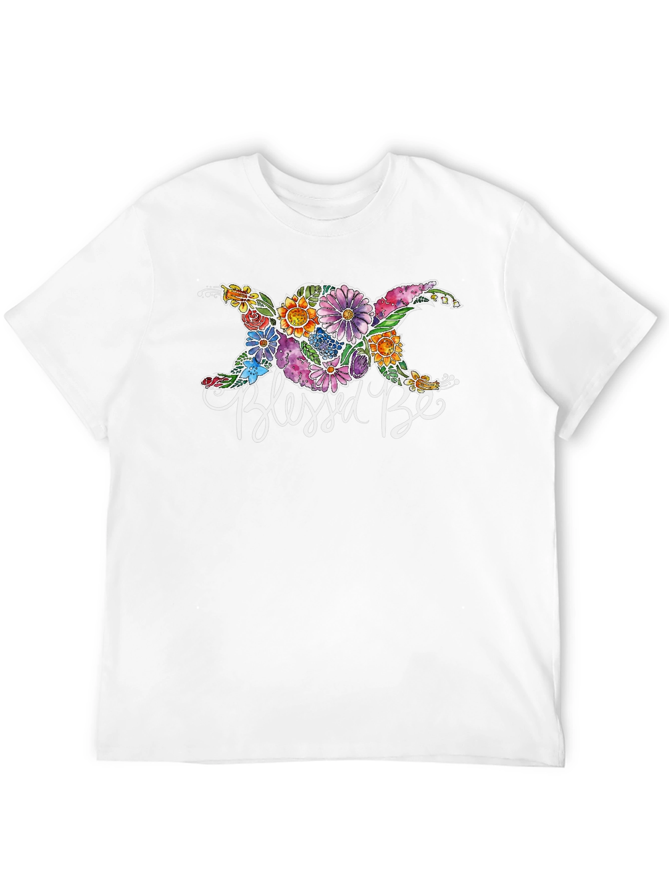 Blessed Be Floral Graphic Black T-Shirt