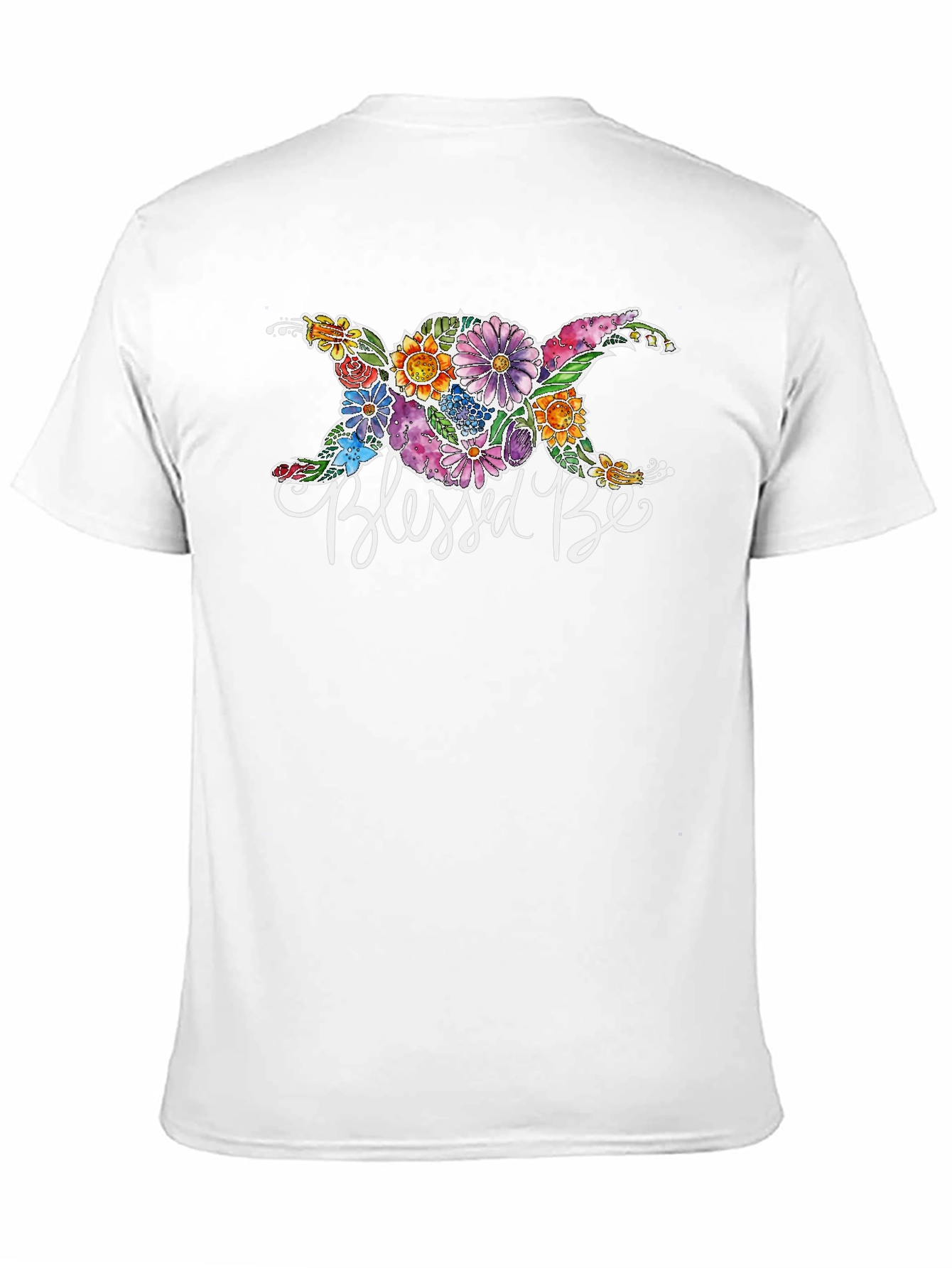 Blessed Be Floral Graphic Black T-Shirt