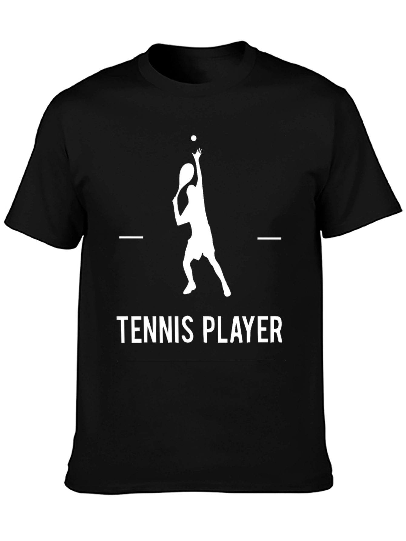 Tennis Player Graphic T-Shirt - Black Cotton Tee