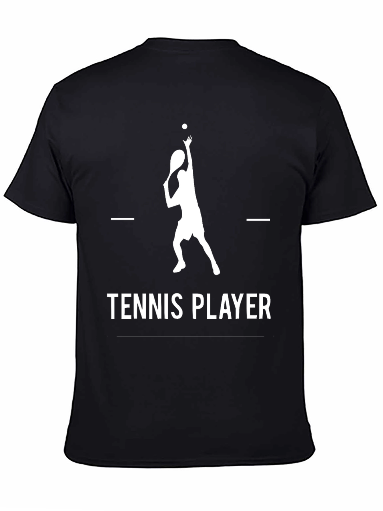 Tennis Player Graphic T-Shirt - Black Cotton Tee
