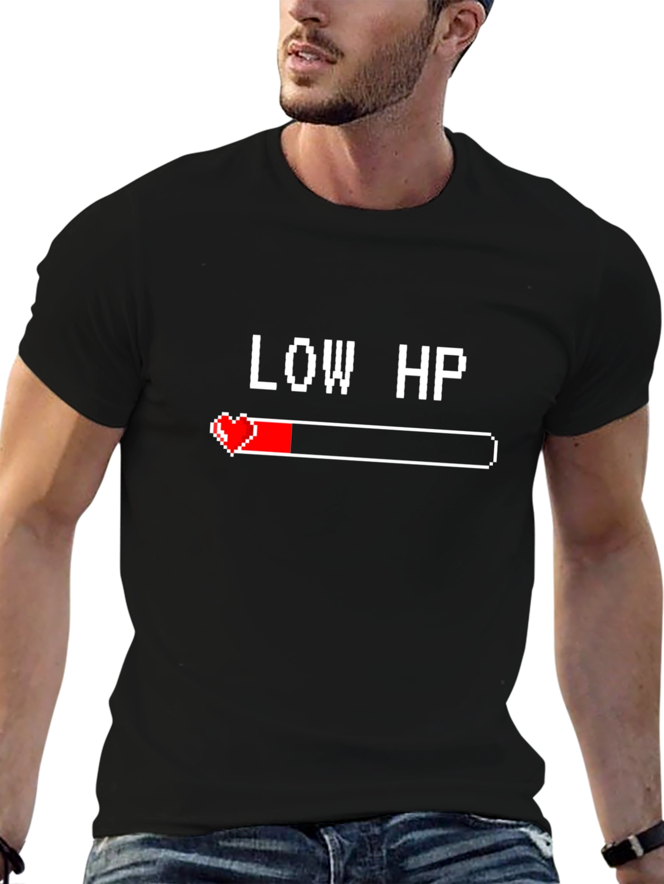 Low HP Gamer T-Shirt - Black Cotton Tee