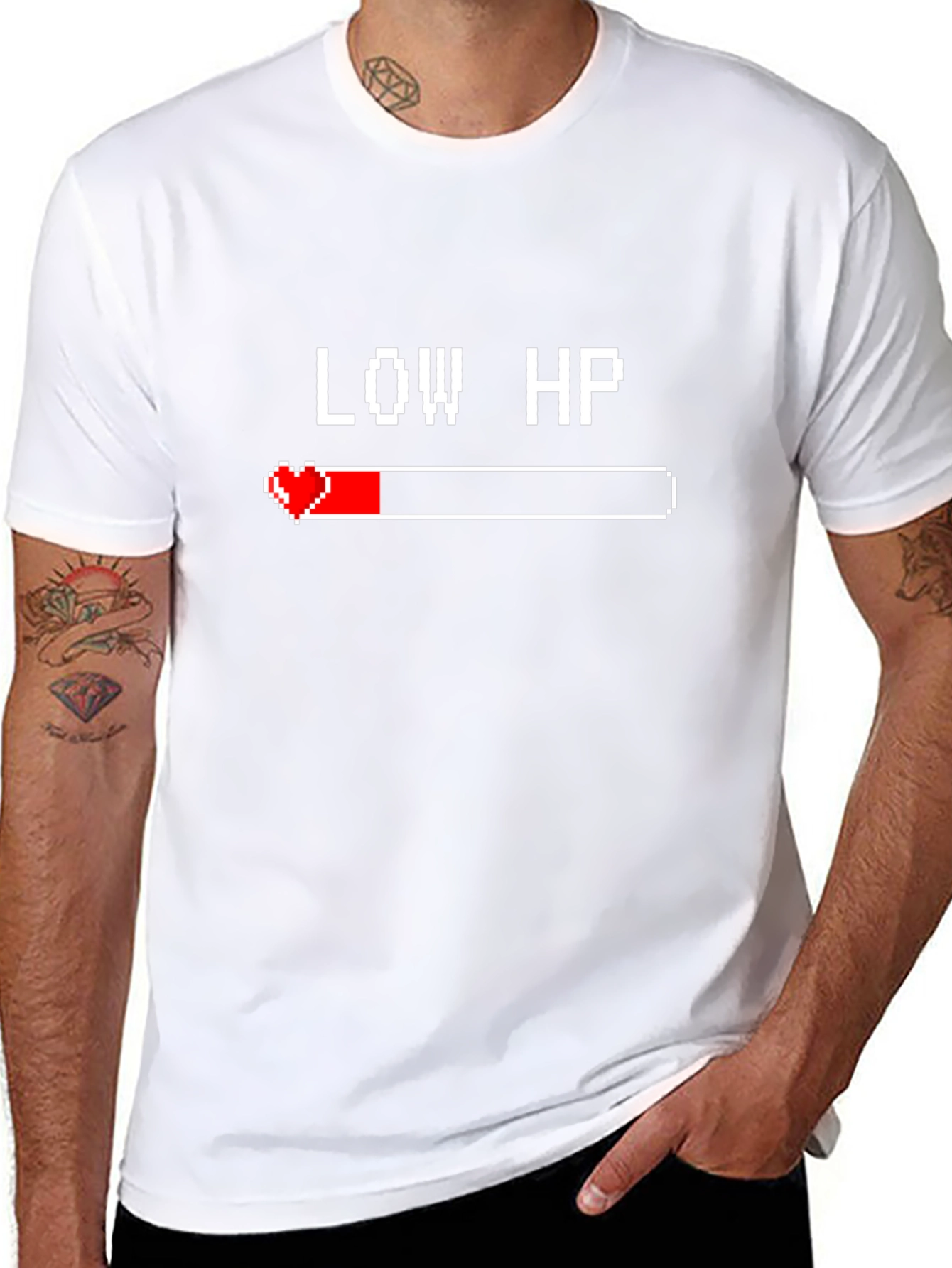 Low HP Gamer T-Shirt - Black Cotton Tee