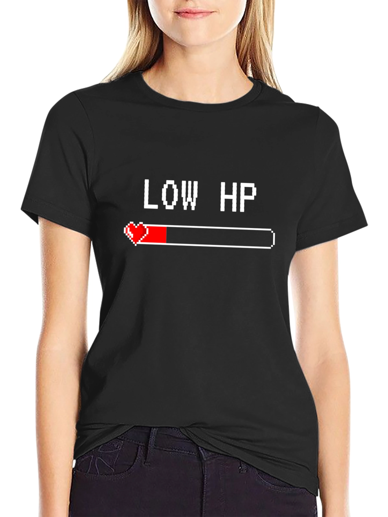 Low HP Gamer T-Shirt - Black Cotton Tee