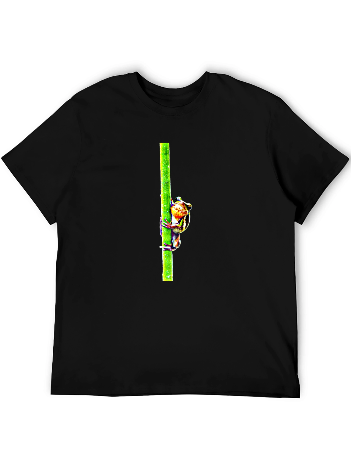 Frog On Bamboo Graphic Tee - Mens Black T-Shirt
