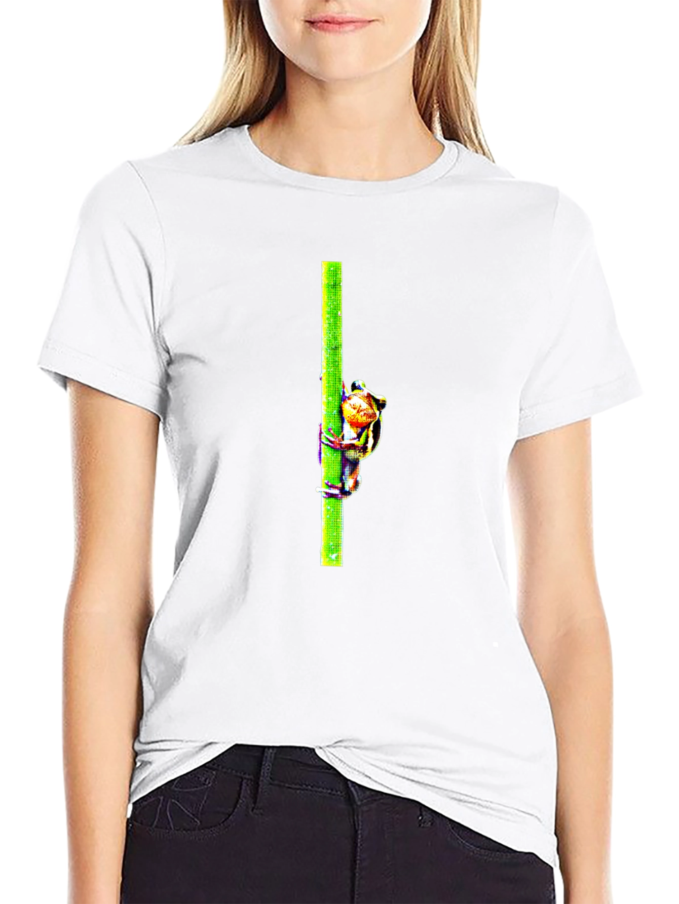 Frog On Bamboo Graphic Tee - Mens Black T-Shirt