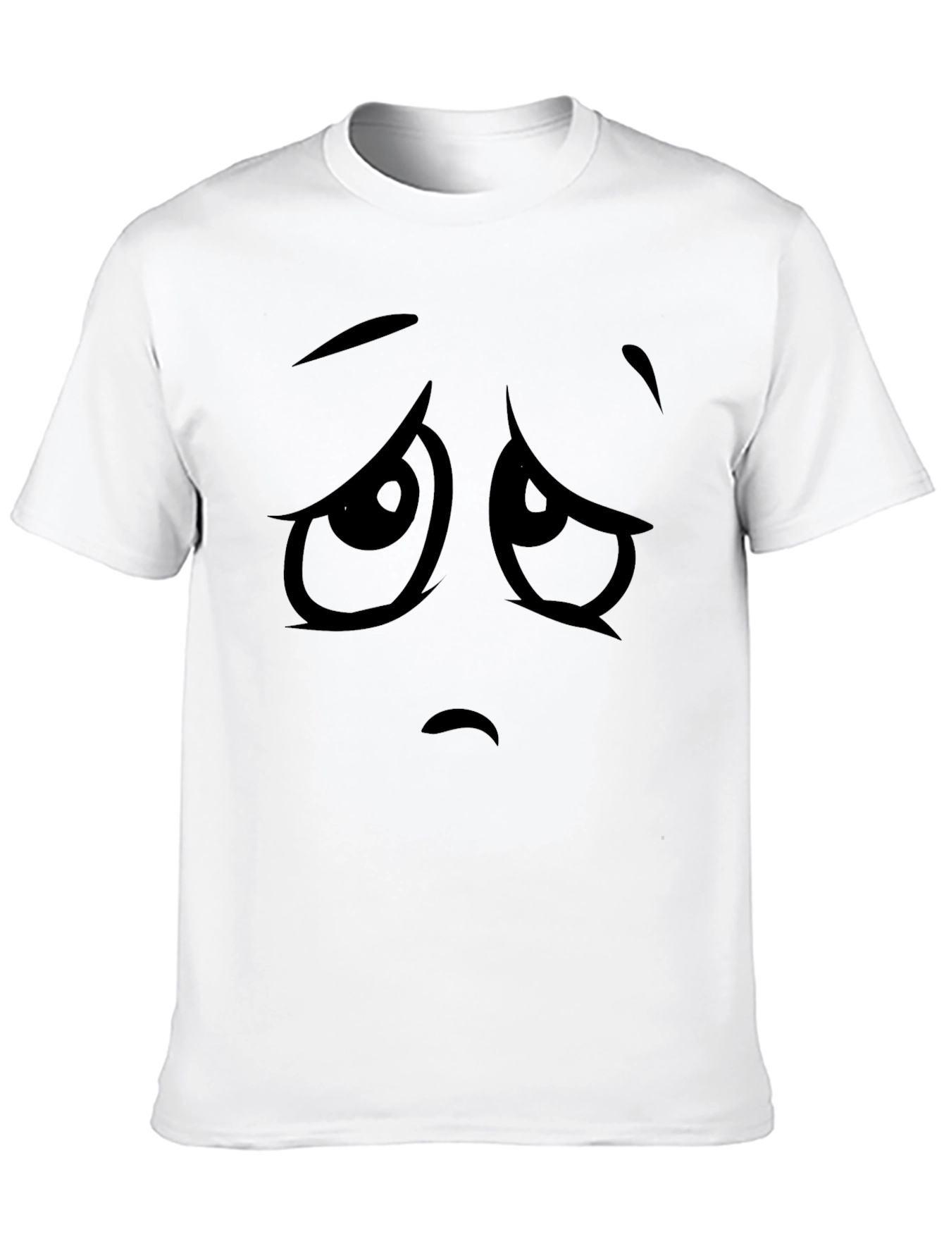 Sad Face Graphic Black T-Shirt
