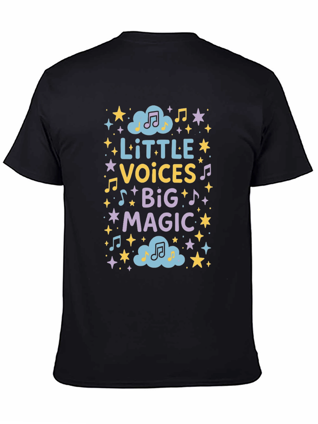 Little Voices Big Magic T-Shirt - Black Crew Neck