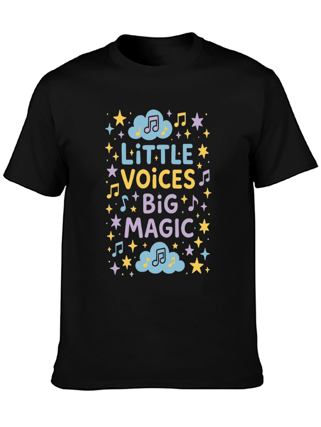 Little Voices Big Magic T-Shirt - Black Crew Neck