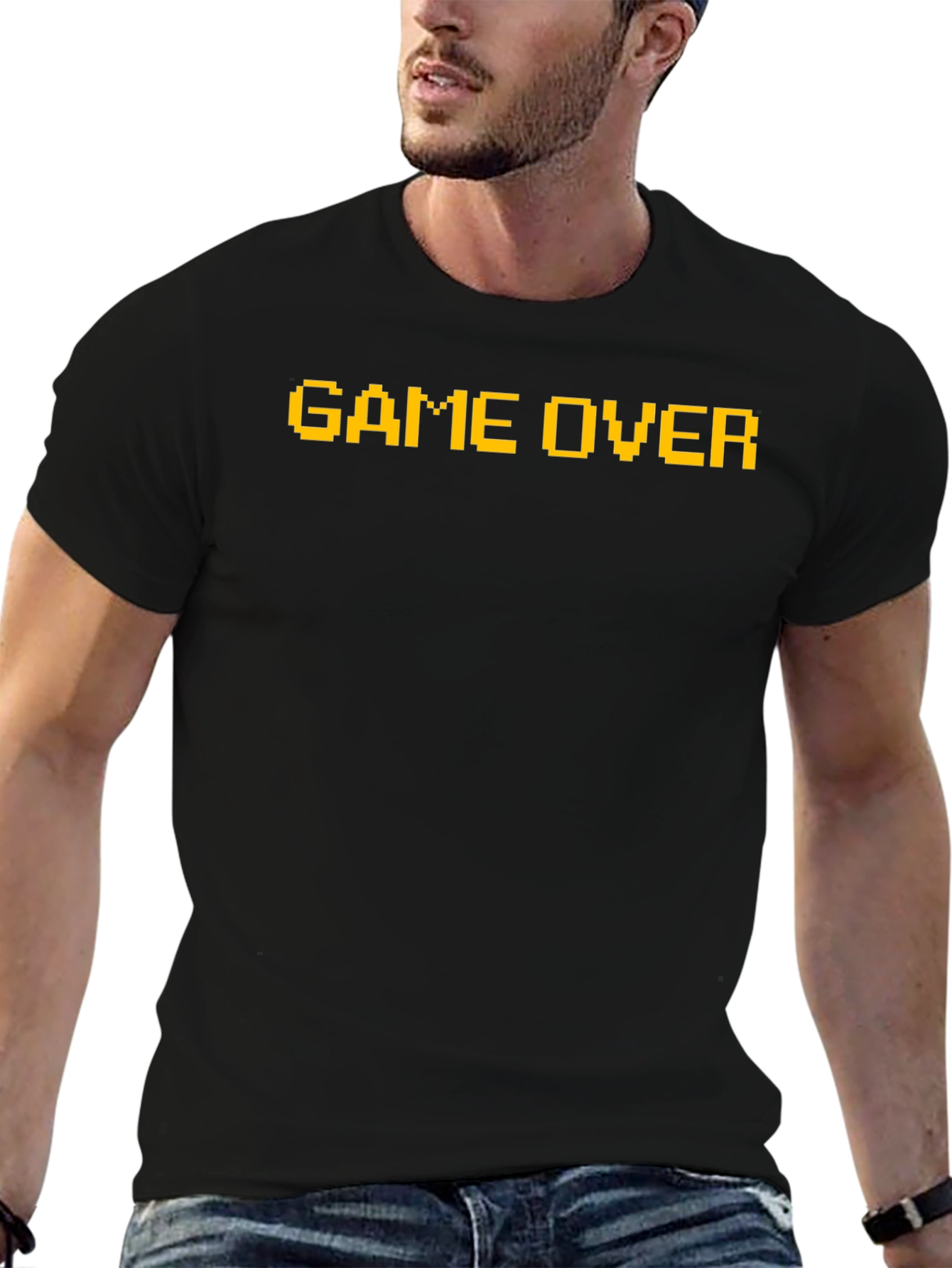 Game Over Pixel Art Graphic Tee - Black