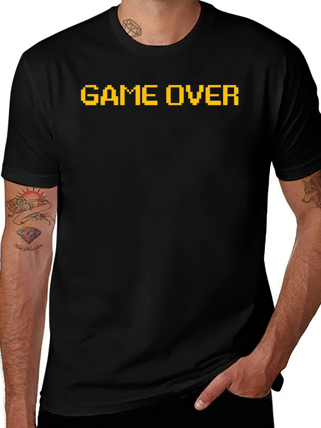 Game Over Pixel Art Graphic Tee - Black