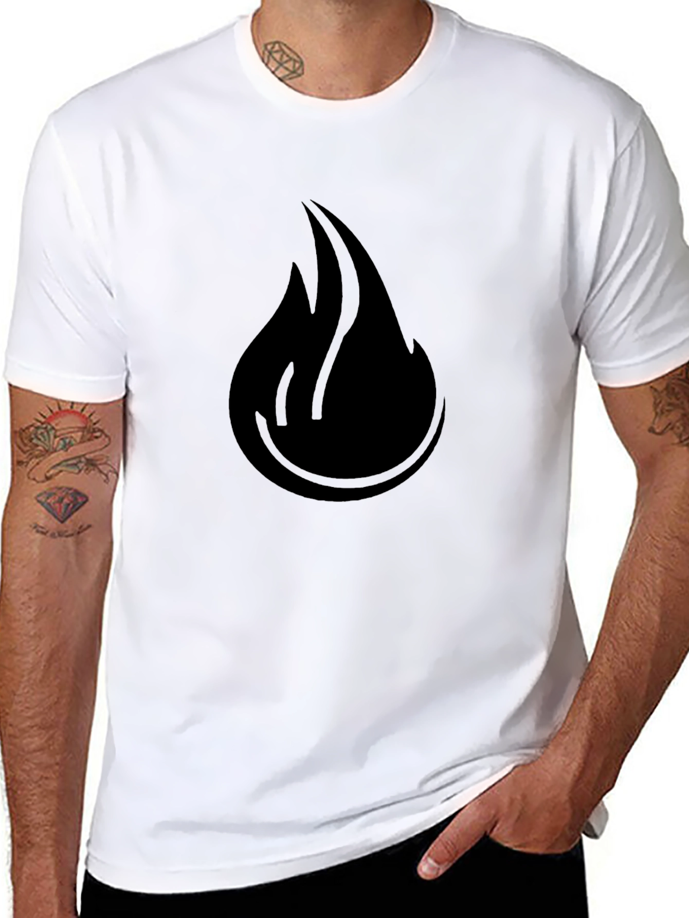 Flame Graphic Black T-Shirt