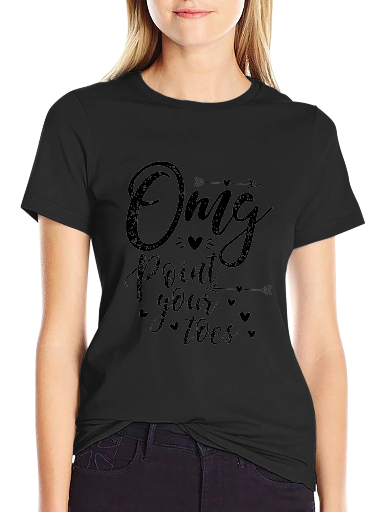 OMG Point Your Toes Black T-Shirt