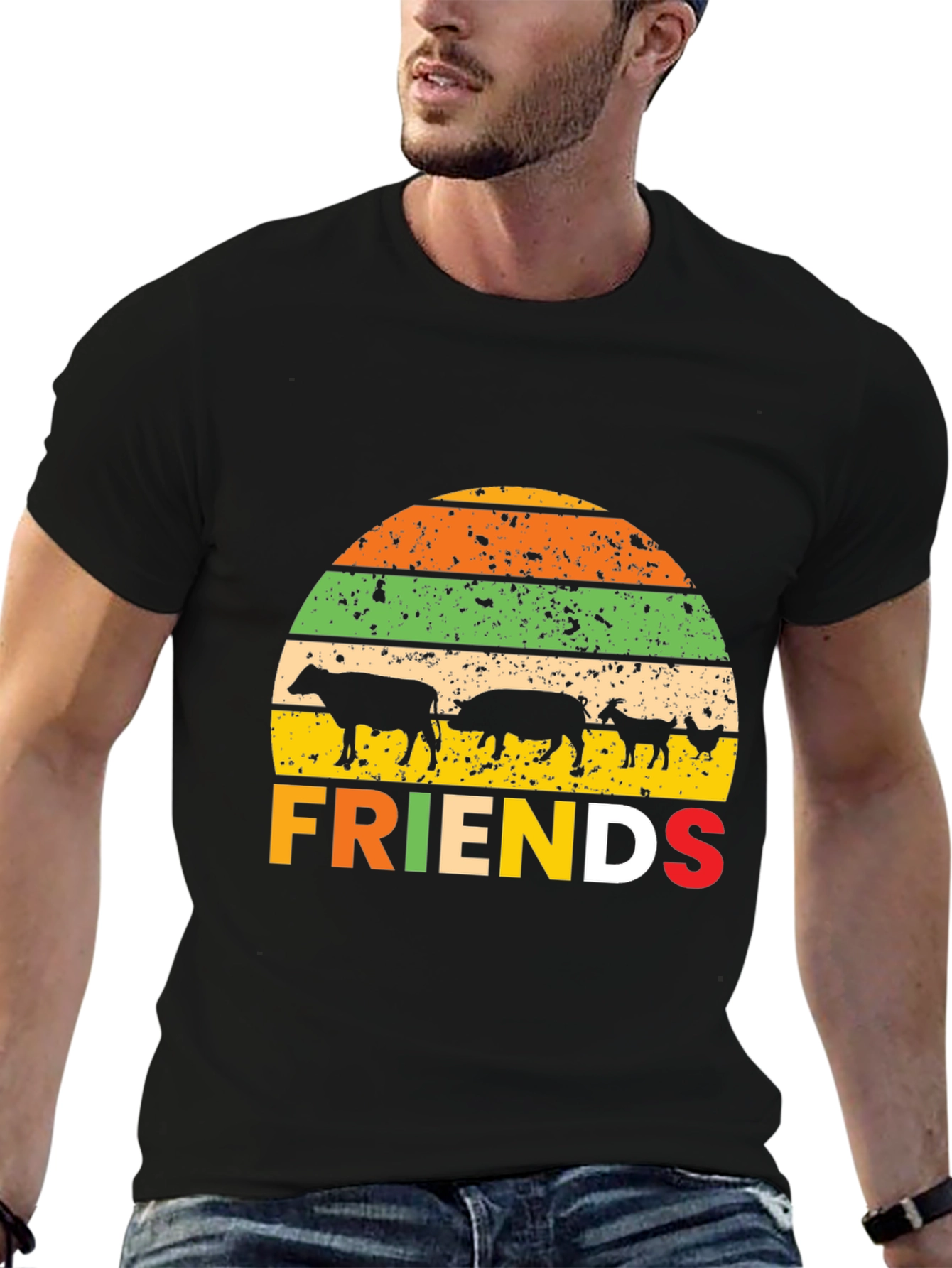 Farm Friends Graphic Tee - Retro Style