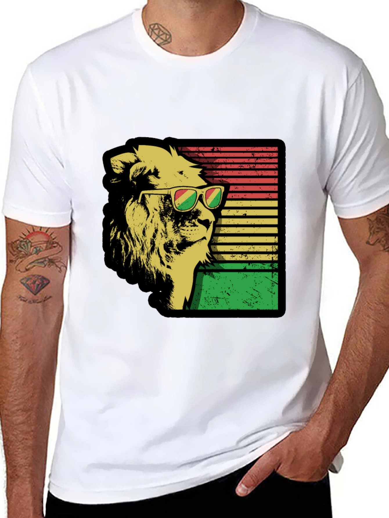 Cool Lion Graphic Tee - Reggae Rasta Style