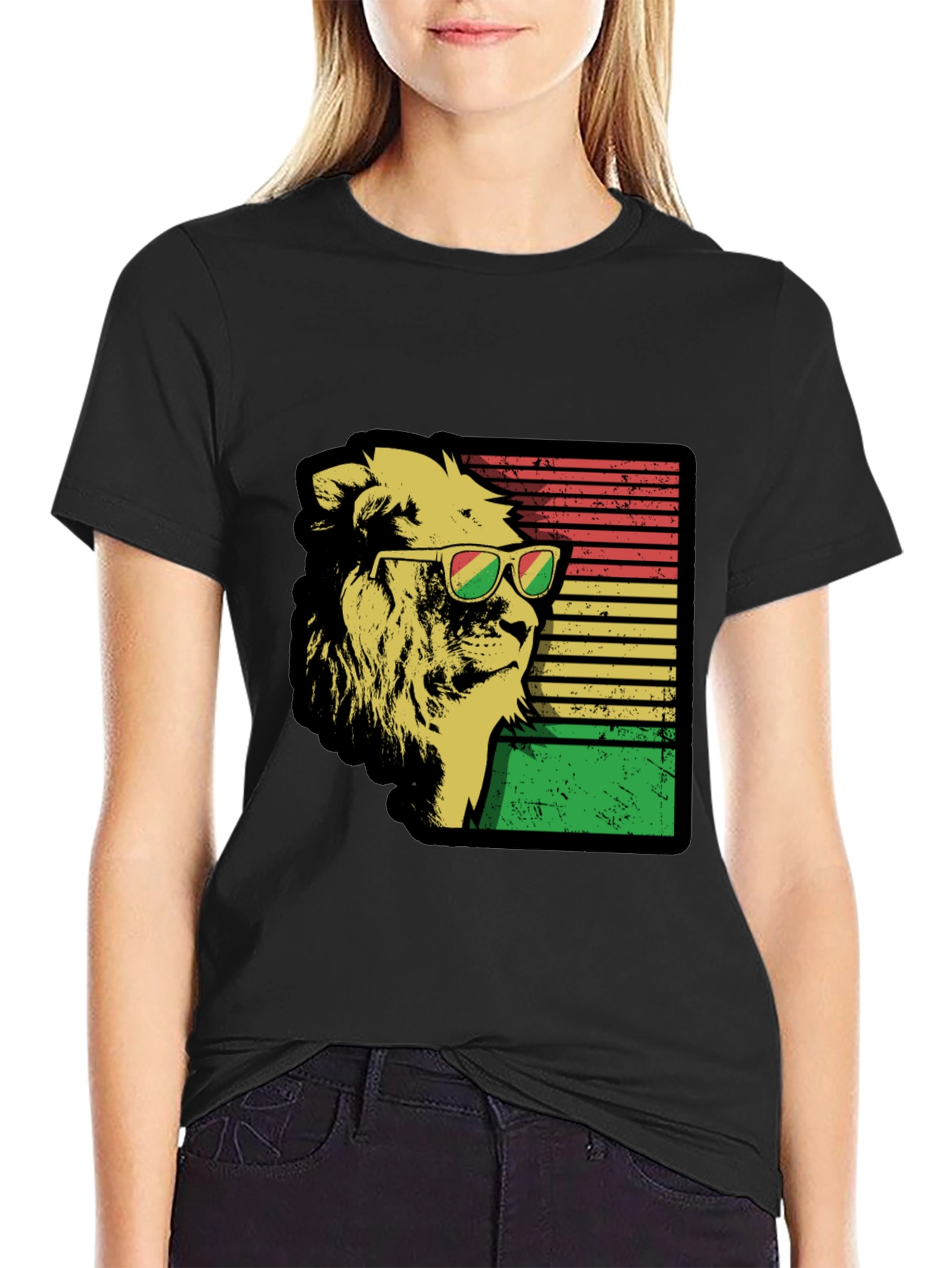 Cool Lion Graphic Tee - Reggae Rasta Style