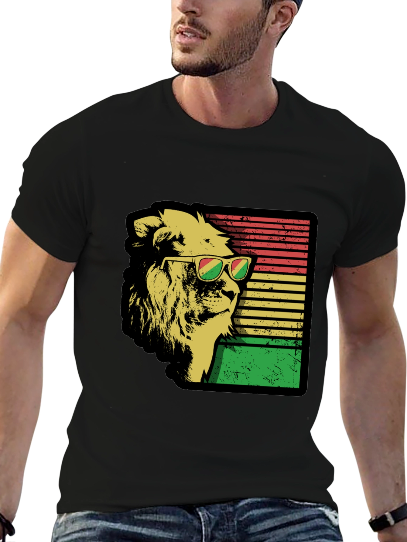 Cool Lion Graphic Tee - Reggae Rasta Style