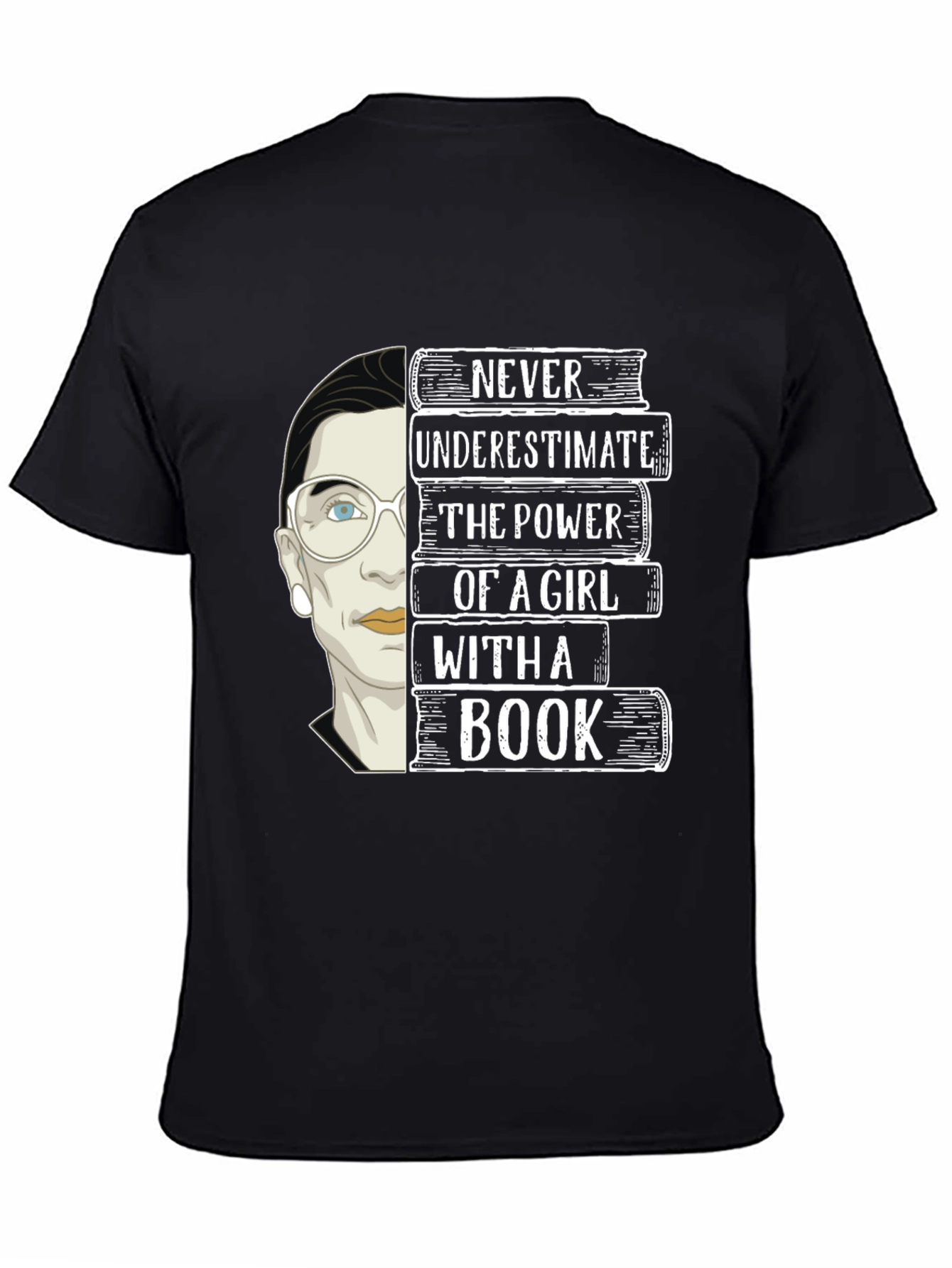 Never Underestimate Girl With a Book T-Shirt