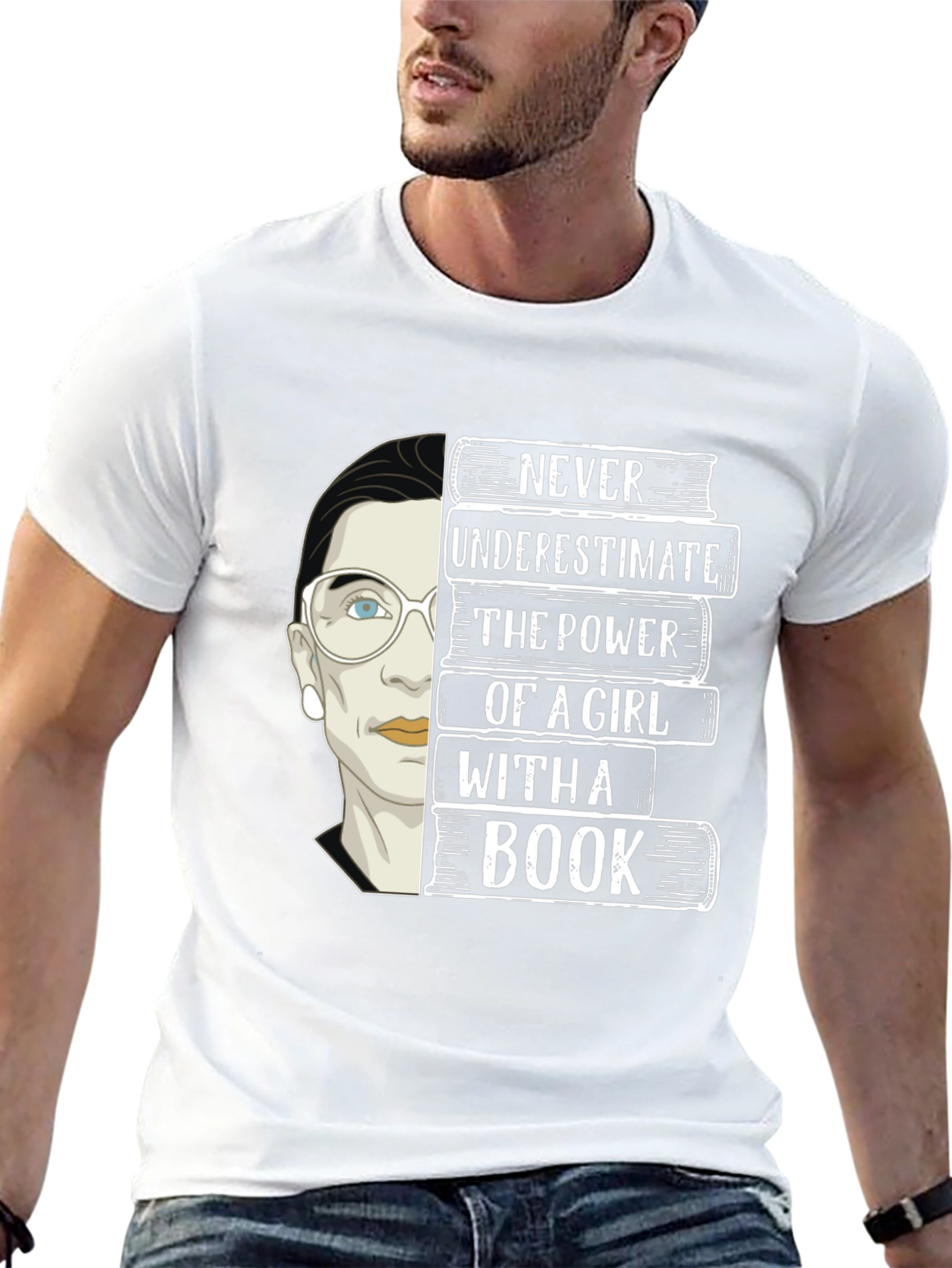 Never Underestimate Girl With a Book T-Shirt