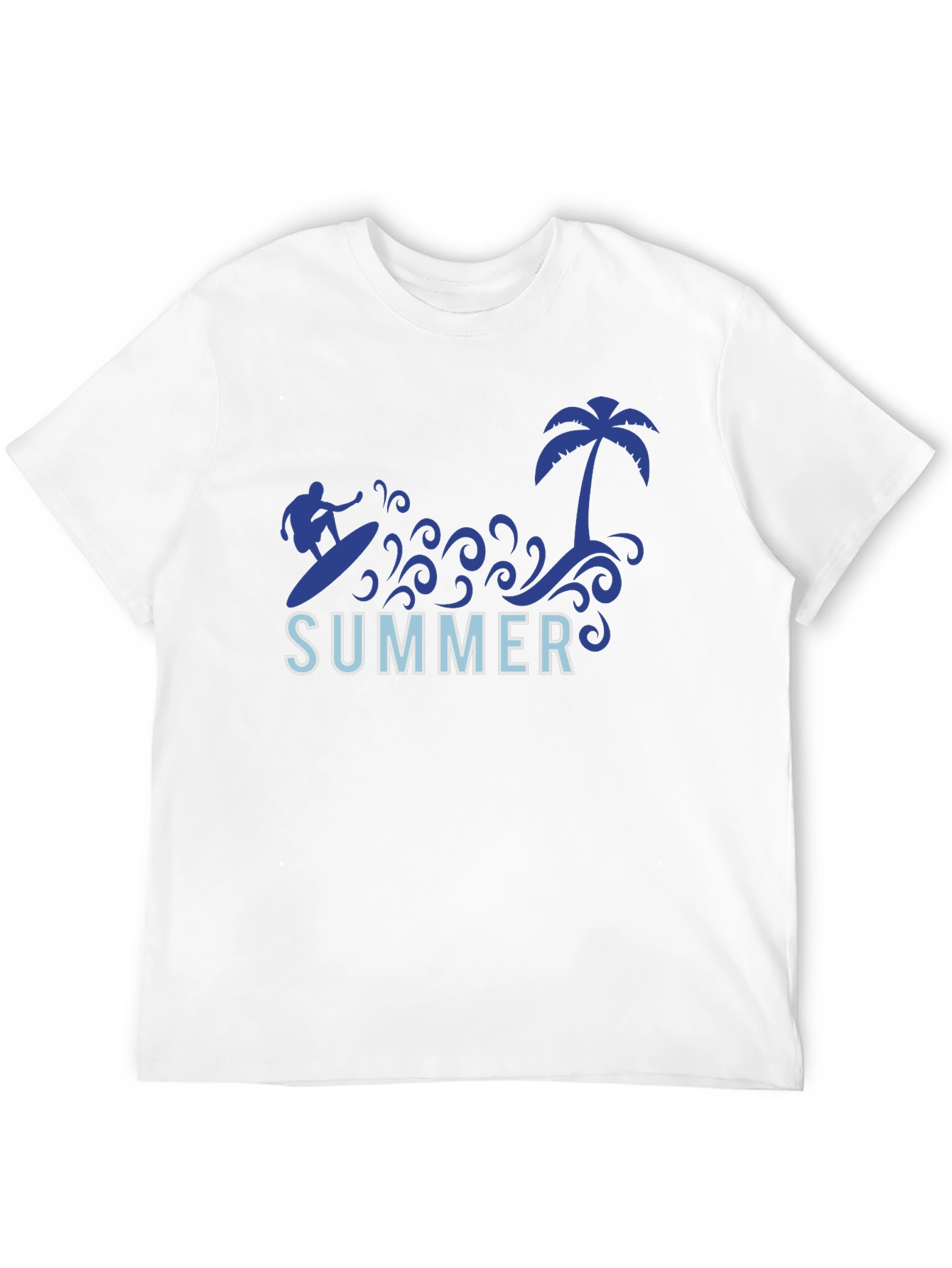 Summer Surf Tee - Palm Tree Surfer Graphic T-Shirt