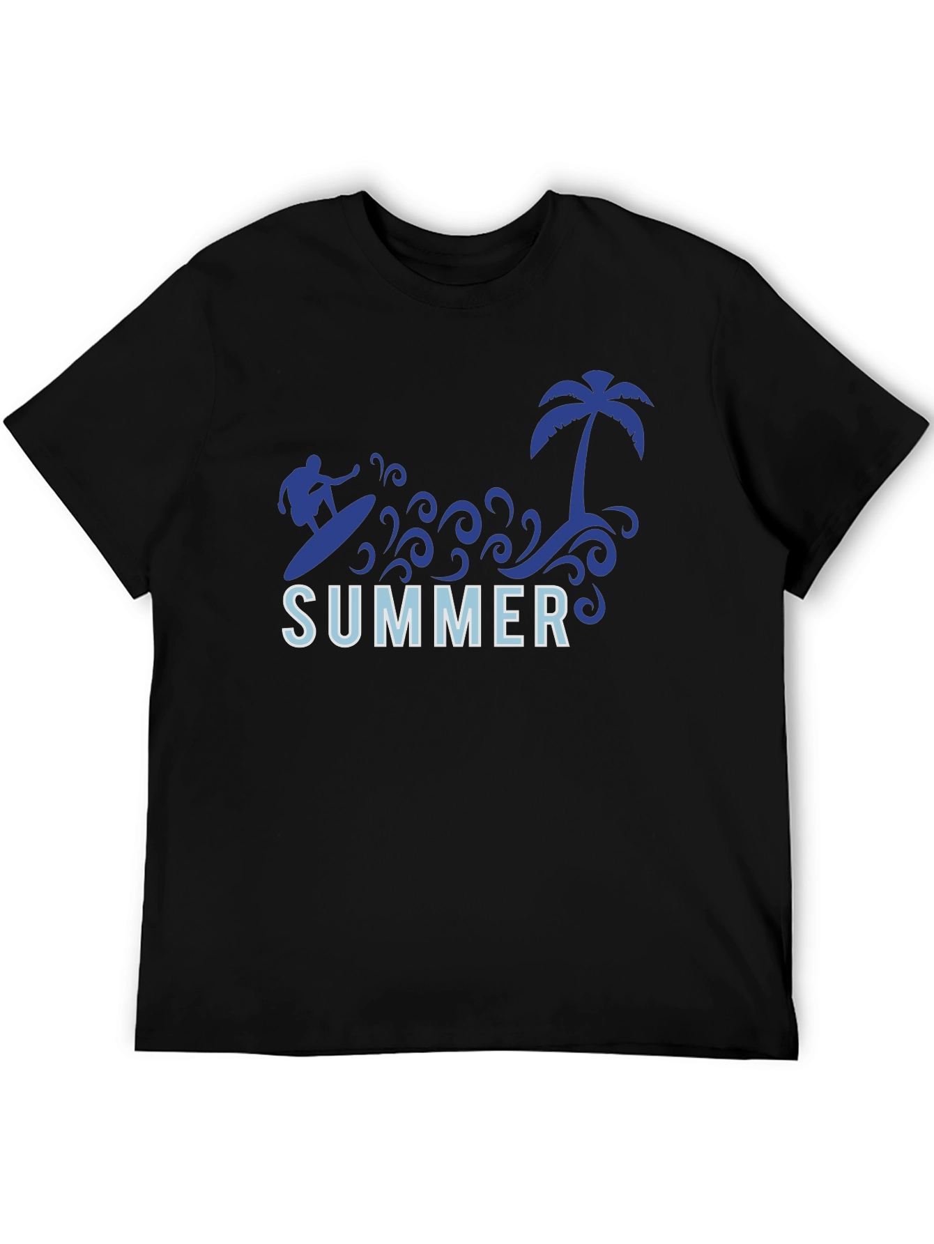 Summer Surf Tee - Palm Tree Surfer Graphic T-Shirt