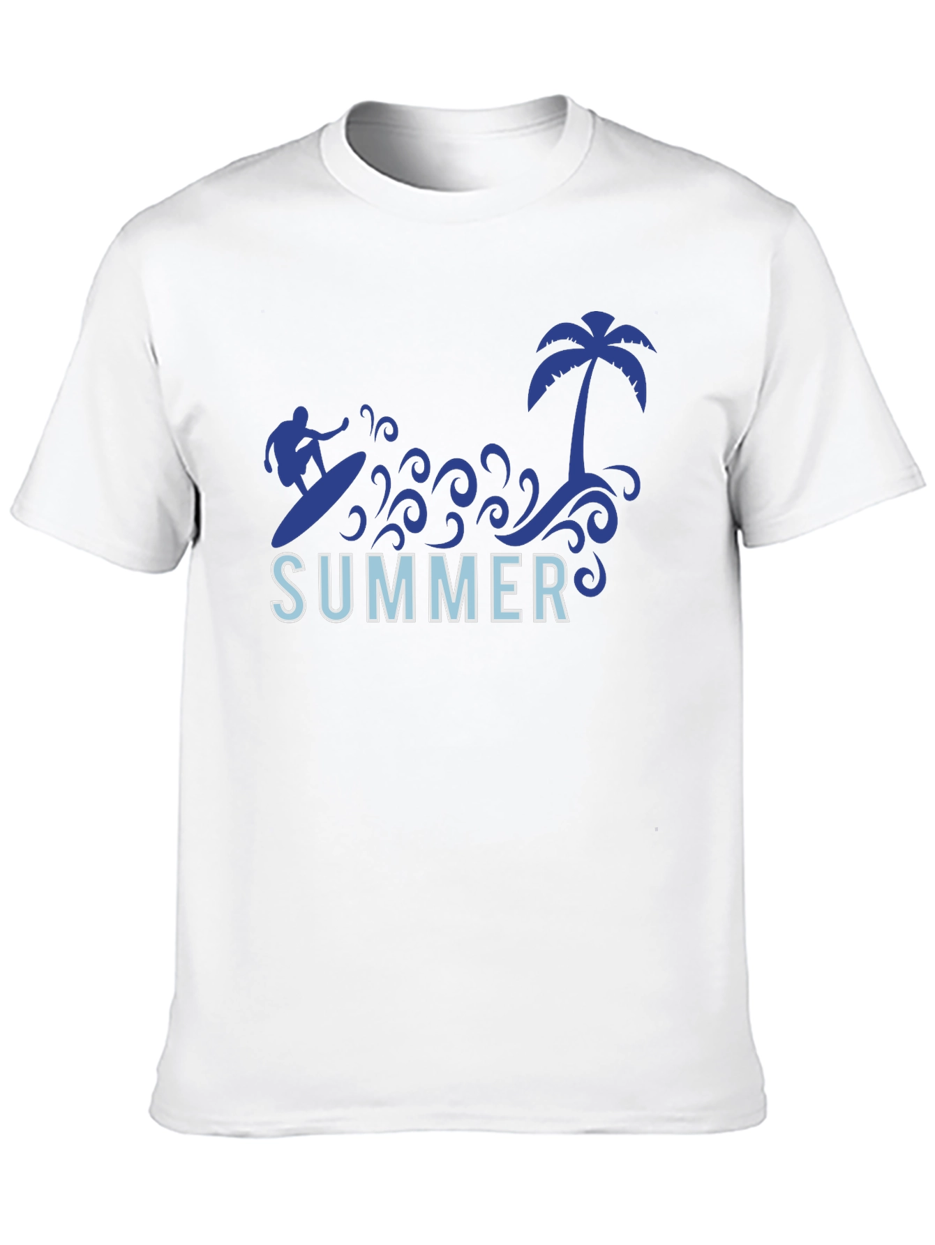 Summer Surf Tee - Palm Tree Surfer Graphic T-Shirt