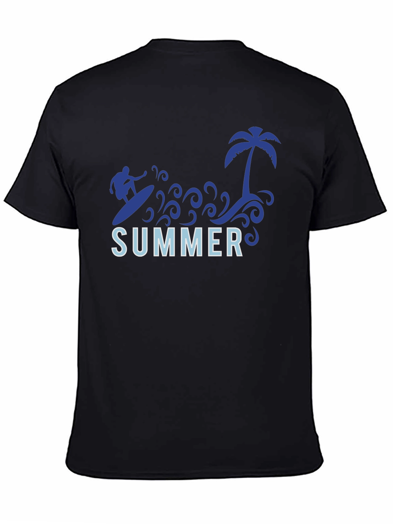 Summer Surf Tee - Palm Tree Surfer Graphic T-Shirt