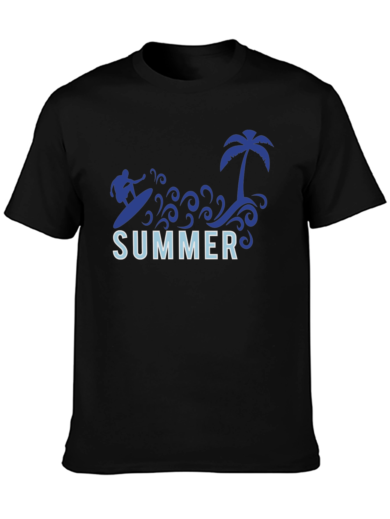 Summer Surf Tee - Palm Tree Surfer Graphic T-Shirt