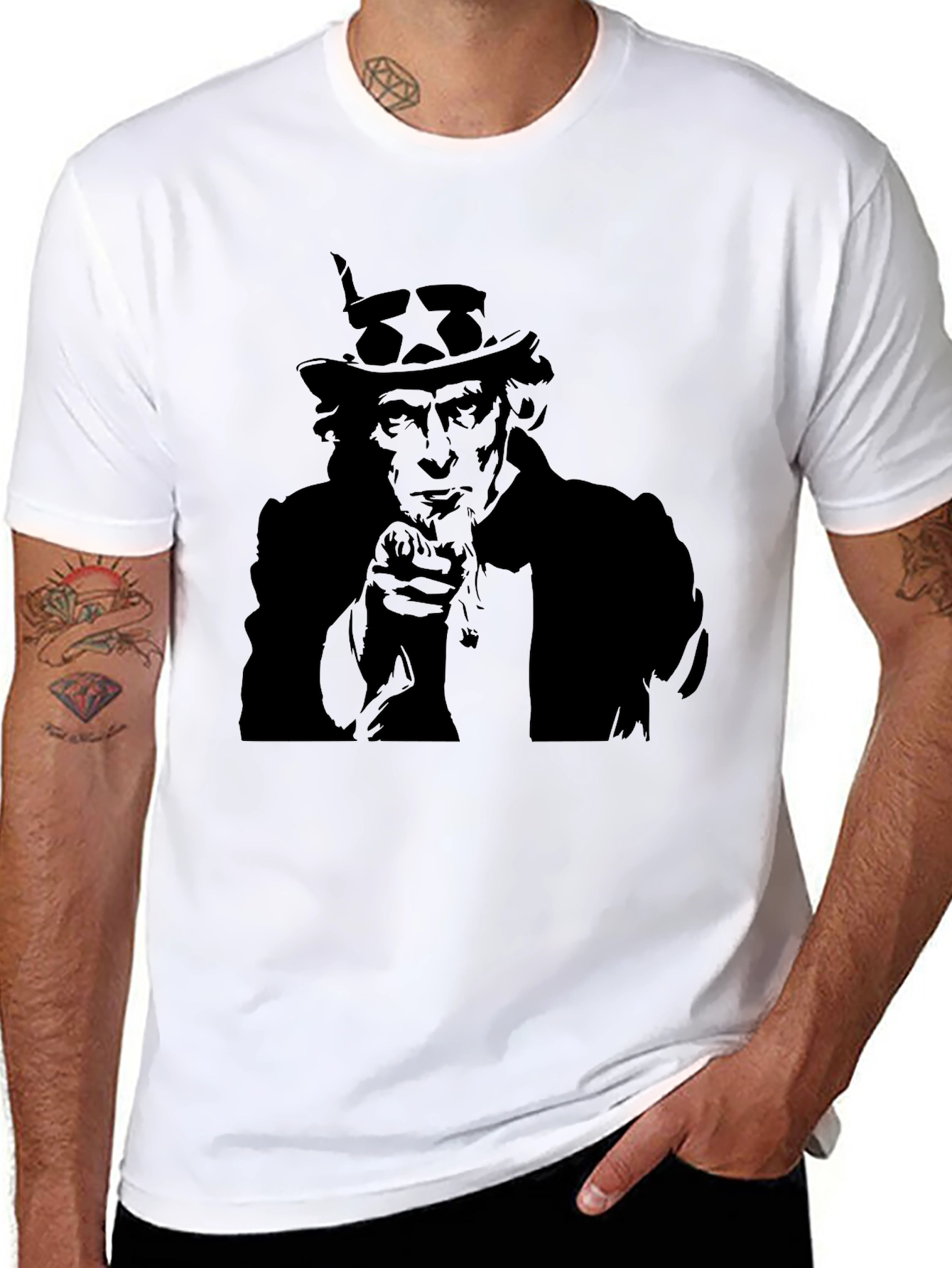 Uncle Sam T-Shirt - Patriotic Design Classic Fit