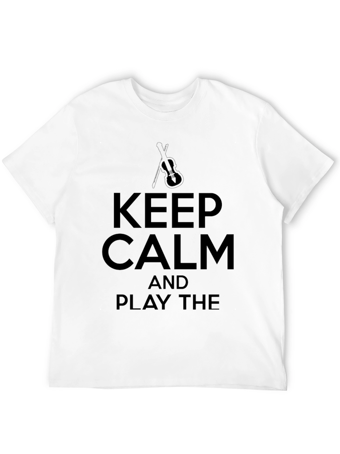 Keep Calm Violin T-Shirt - Mens Black Graphic Tee
