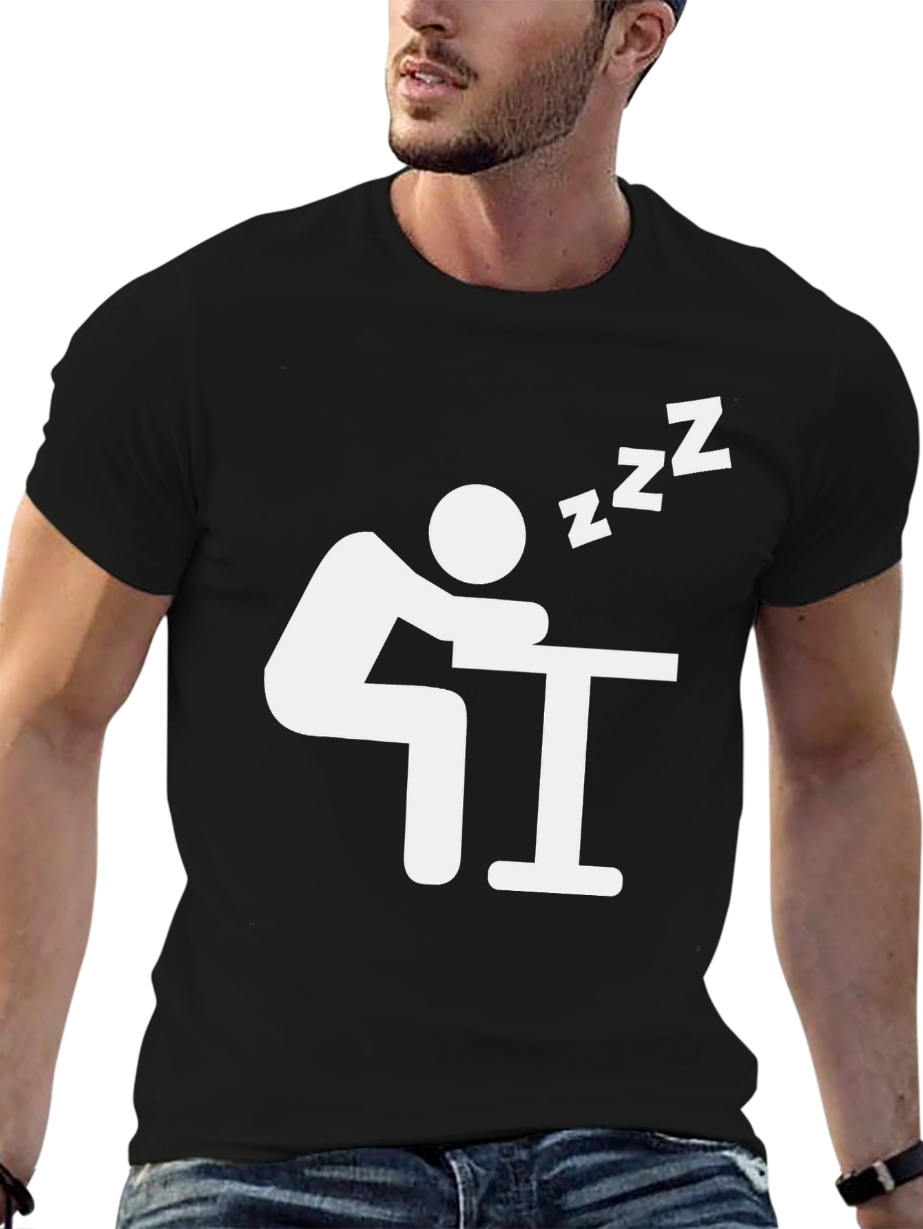 Nap Time T-Shirt - Black Crew Neck Tee