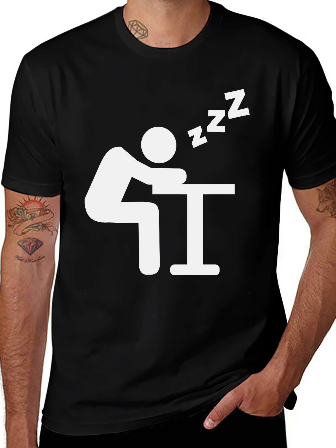 Nap Time T-Shirt - Black Crew Neck Tee
