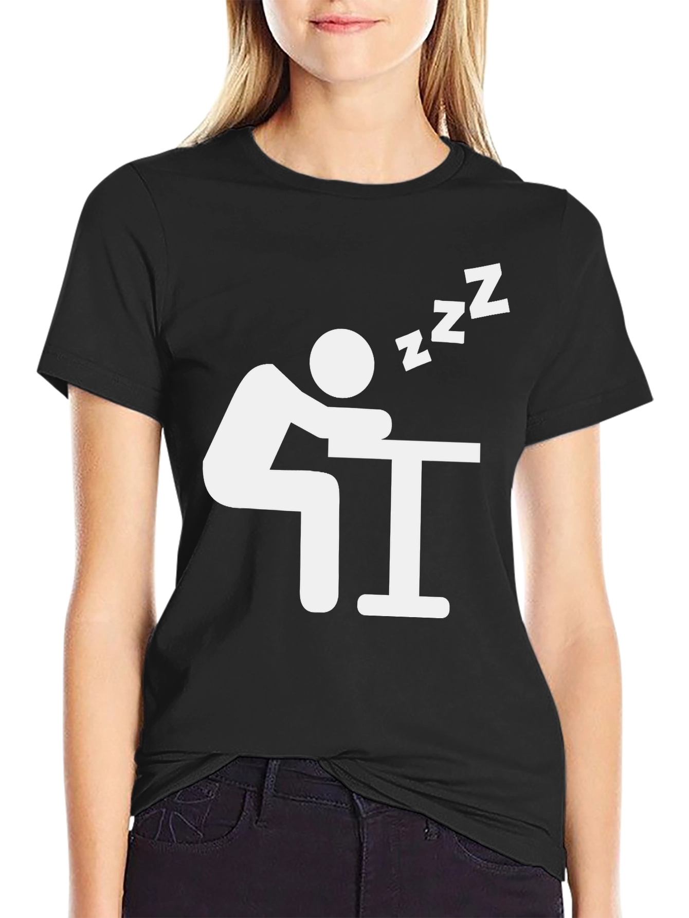 Nap Time T-Shirt - Black Crew Neck Tee