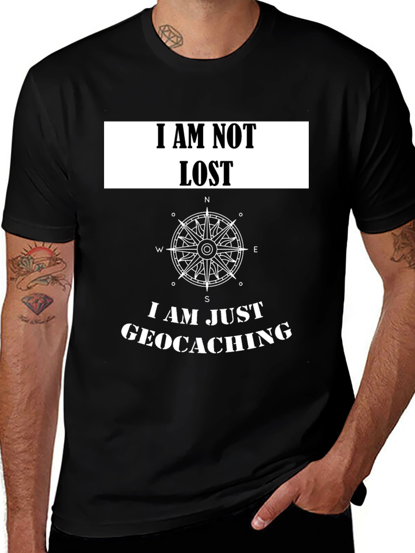Geocaching T-Shirt - I Am Not Lost Compass Tee