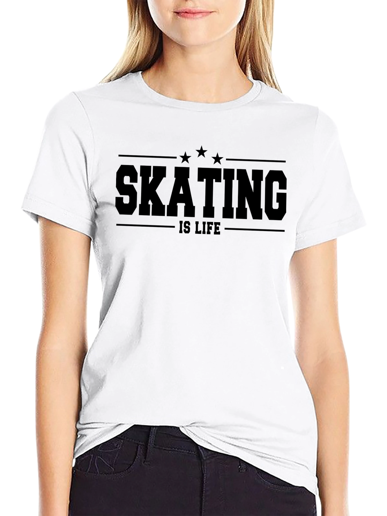Skating is Life Black Graphic Tee