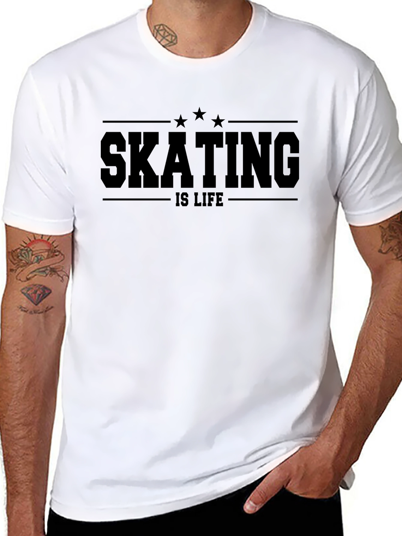 Skating is Life Black Graphic Tee