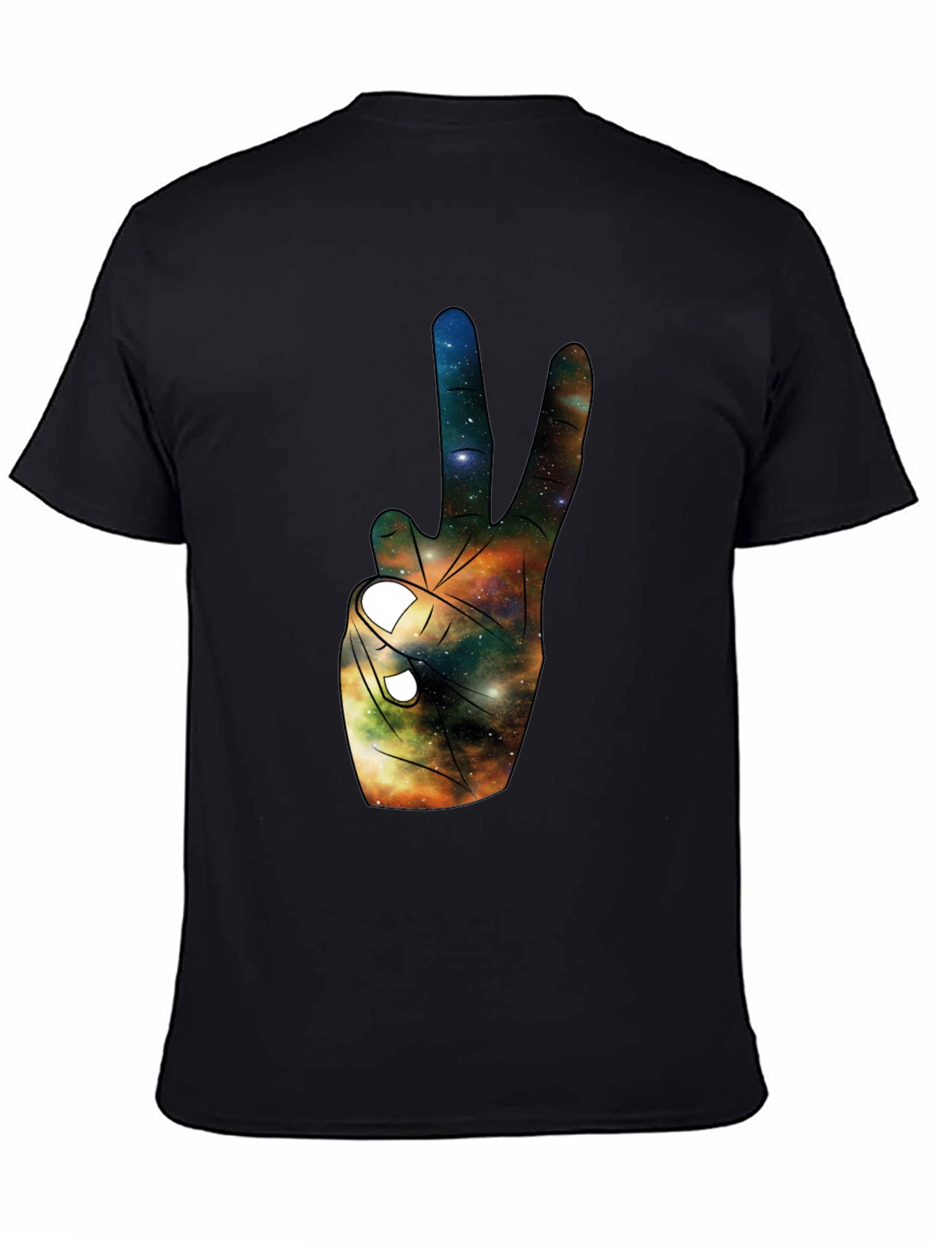 Galaxy Peace Sign Black T-Shirt