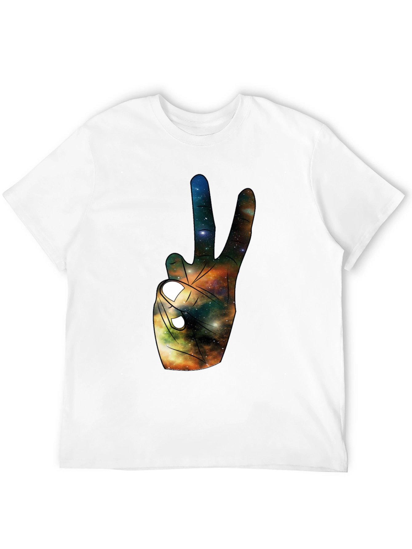 Galaxy Peace Sign Black T-Shirt